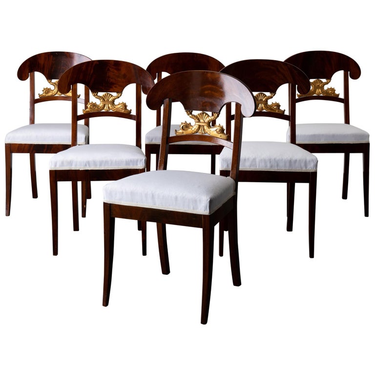 Dining Chairs Swedish Set Of 6 Empire, Antique Empire Dining Chairs
