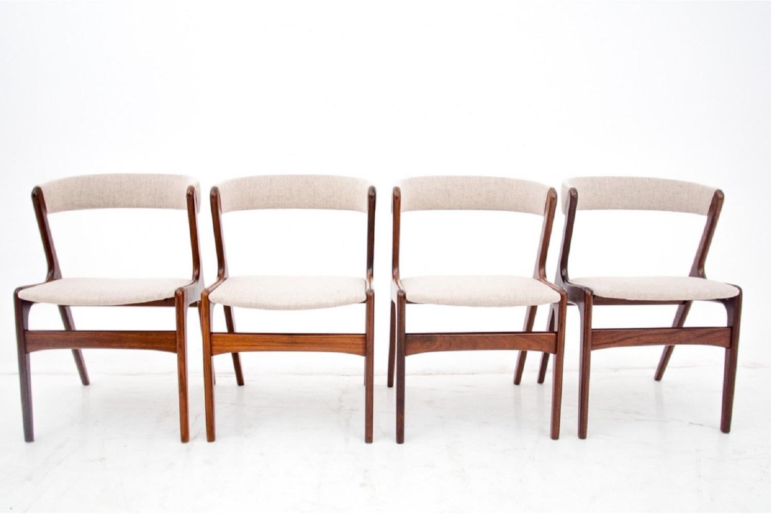 Dining Chairs, T21 Fire Model, Korup Stolefabrik, Denmark, 1960s In Good Condition In Chorzów, PL