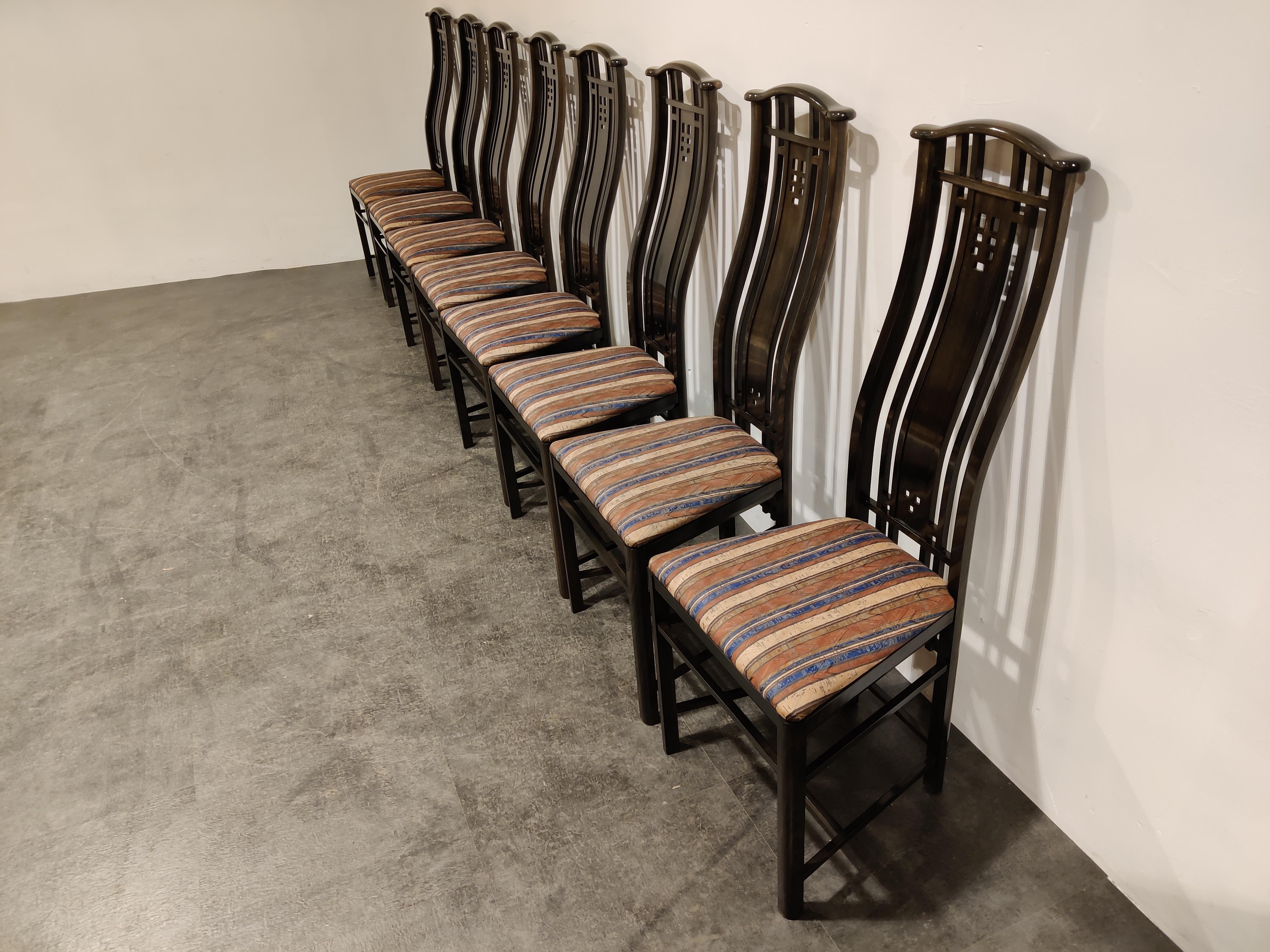 Dining Chairs Umberto Asnago for Giorgetti, 1980s In Good Condition For Sale In HEVERLEE, BE