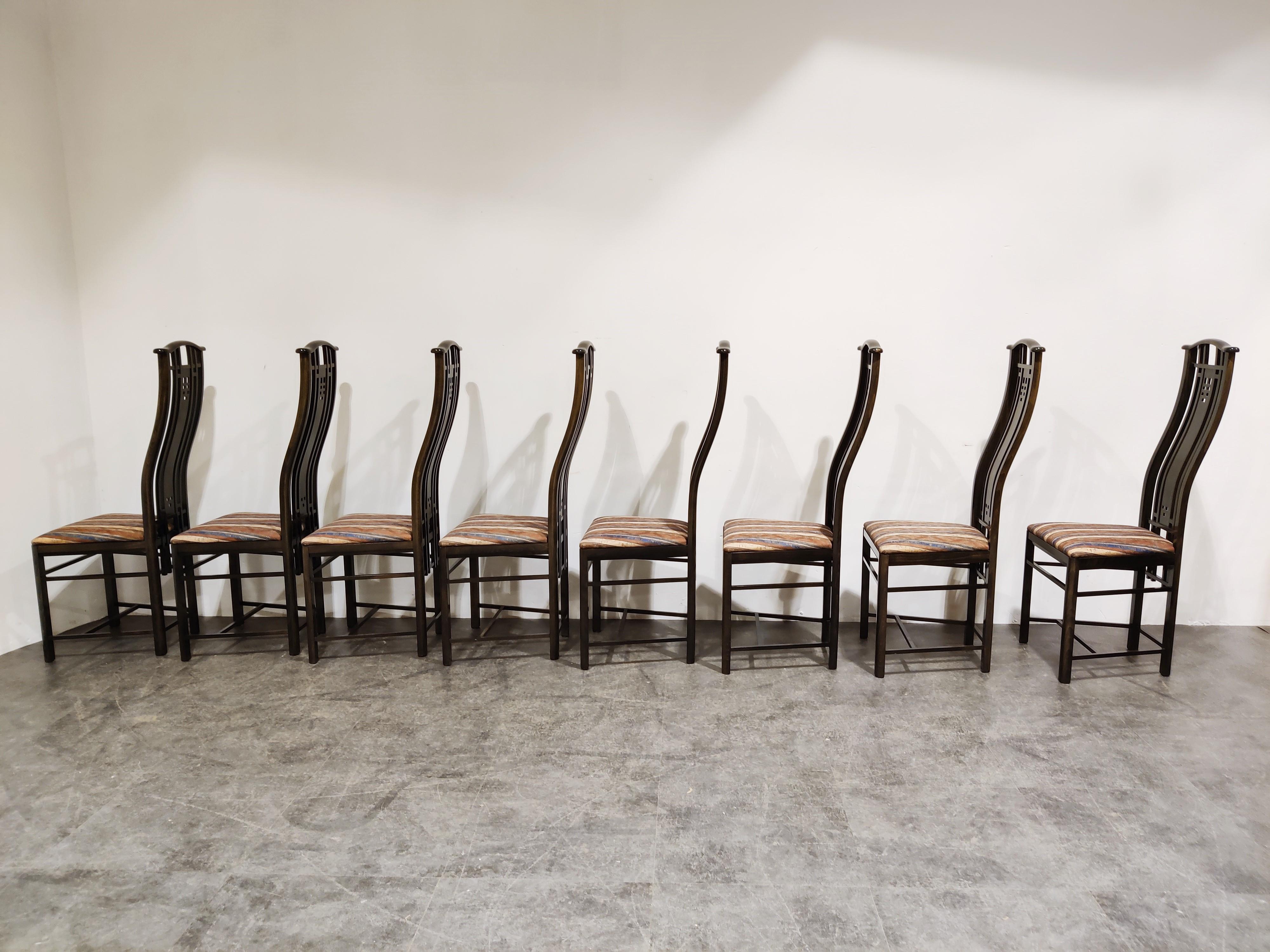 Late 20th Century Dining Chairs Umberto Asnago for Giorgetti, 1980s For Sale