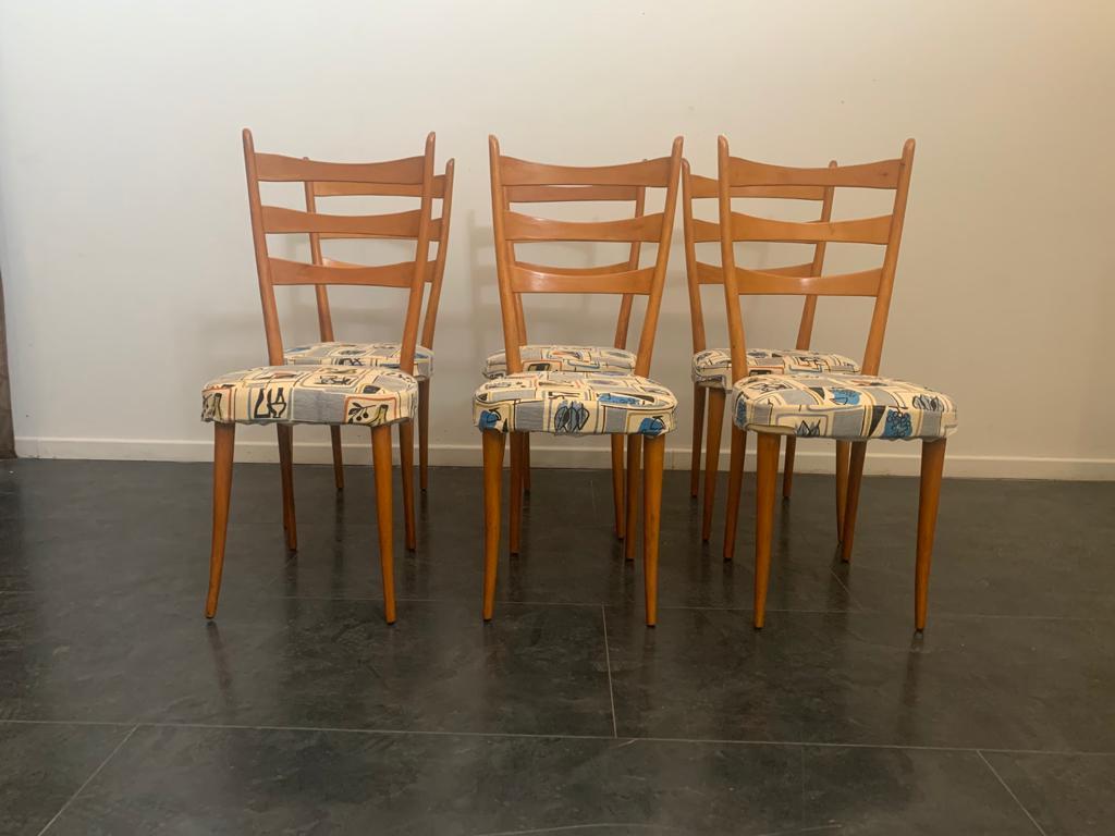 Dining Chairs with Removable Fabric, 1950s, Set of 6 In Good Condition In Montelabbate, PU
