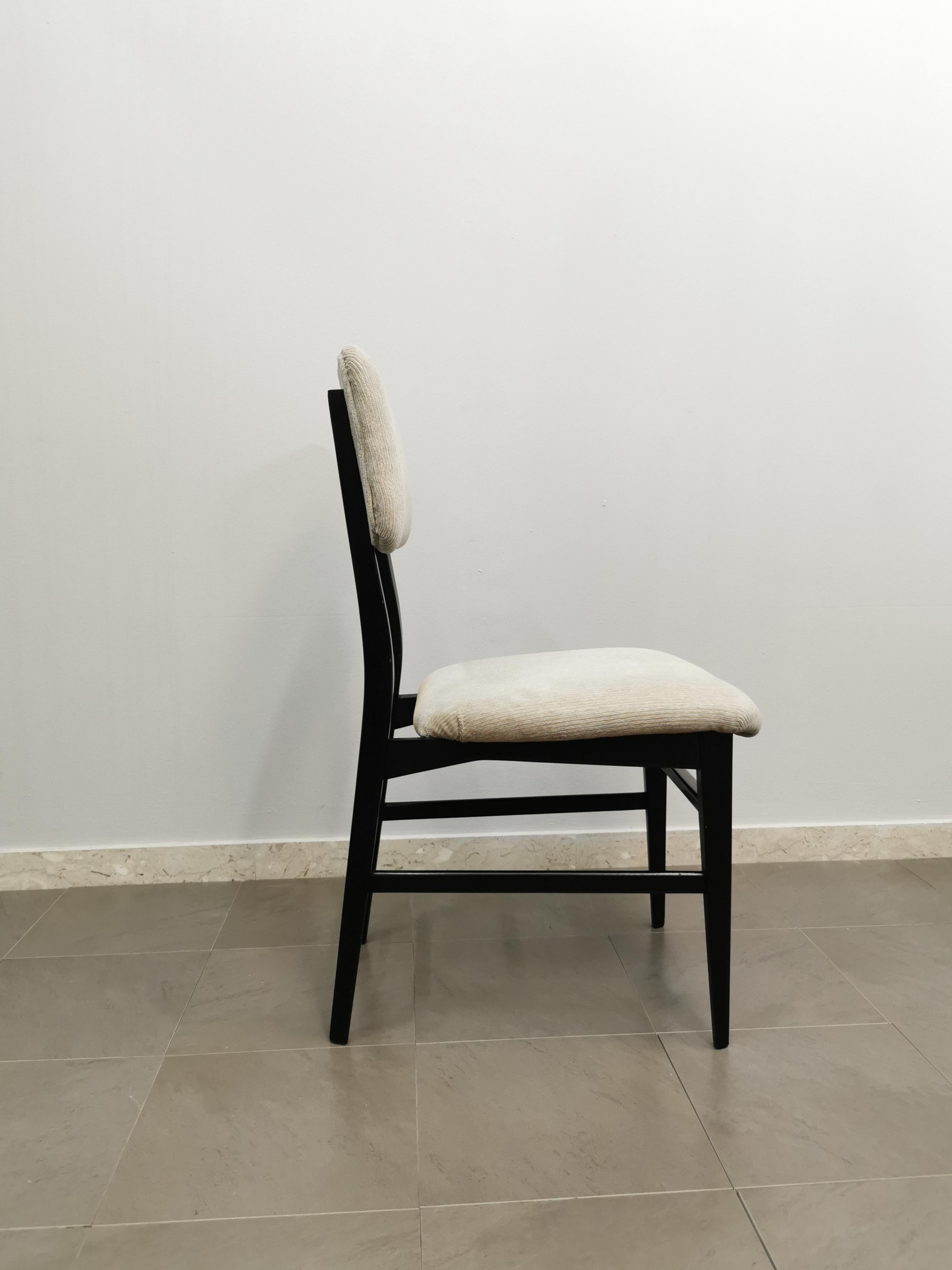 Dining Chairs Wood Velvet Edmondo Palutari for Dassi Midcentury 1950s Set of 4 For Sale 2