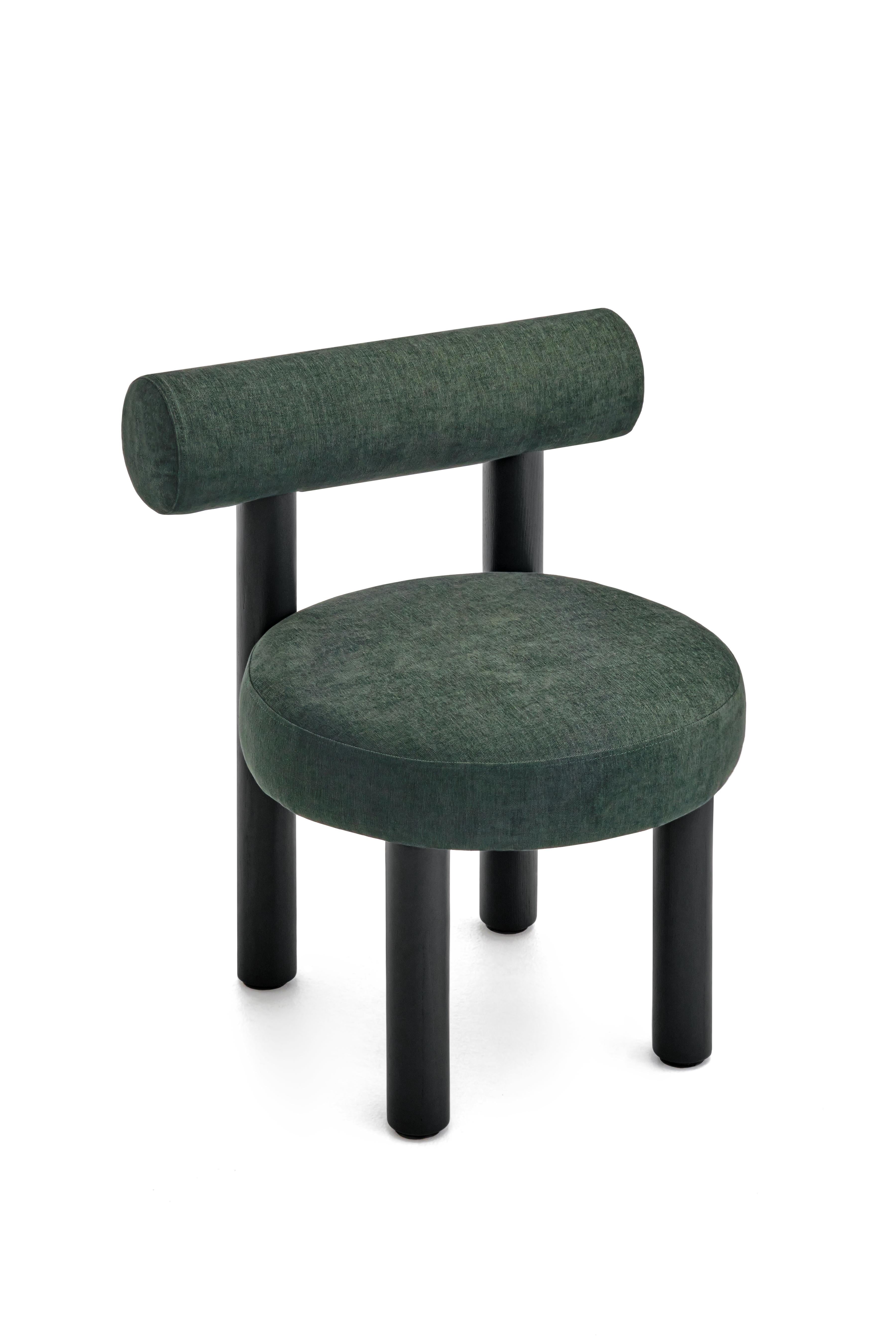 Dining Chairs x6 Counter Chairs x2 'Gropius CS2' Black Wood Legs, Green Velvet For Sale 1