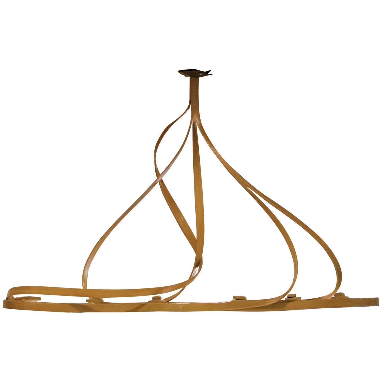 Dining Chandelier by Raka Studio, Bent Wood For Sale at 1stDibs