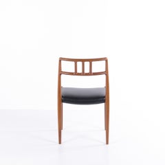 Dining / Entrance Chair in Teak & Black Leather, Niels Otto Møller, Model 79