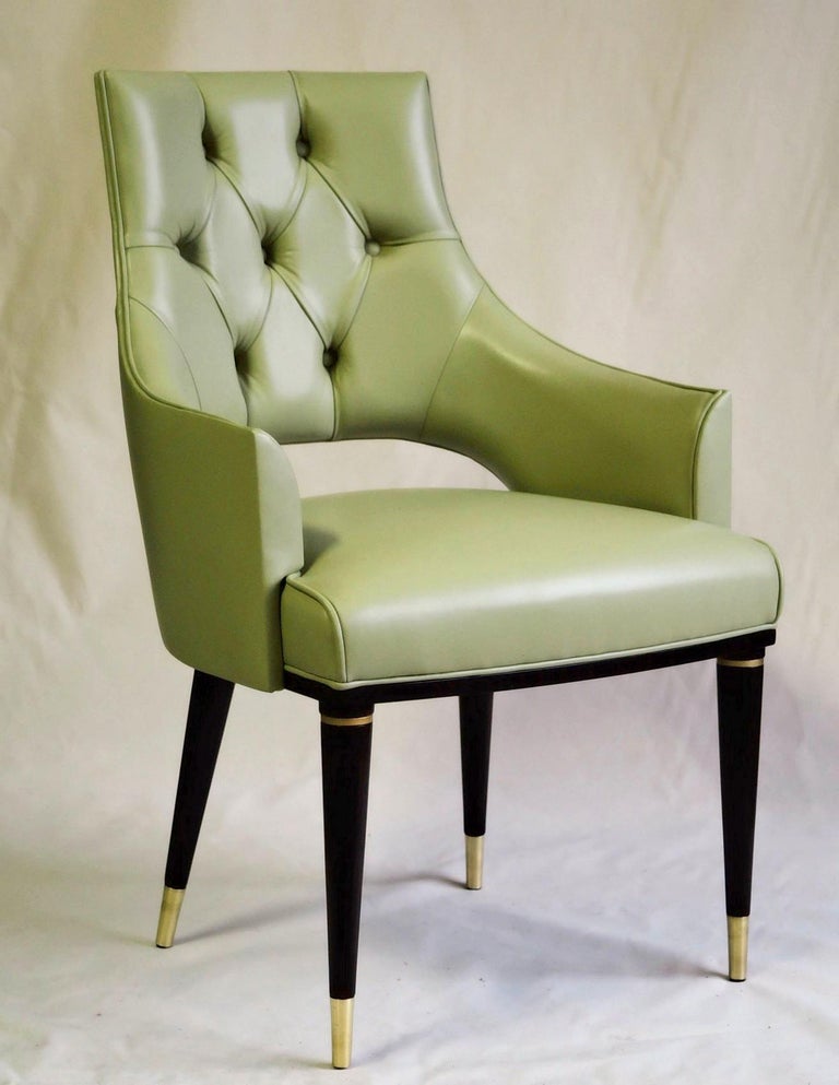 Dining Highback Armchair Reynolda Green Fiore Leather ...