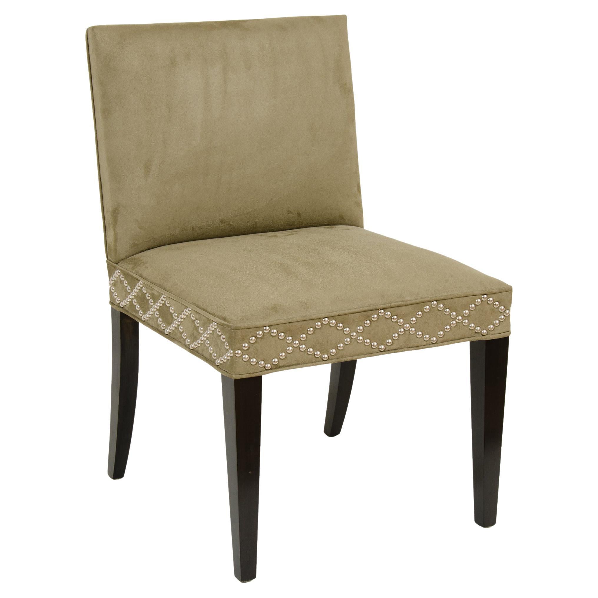Dining Neoclassical Style Chair with Contrast Nail Trim  For Sale