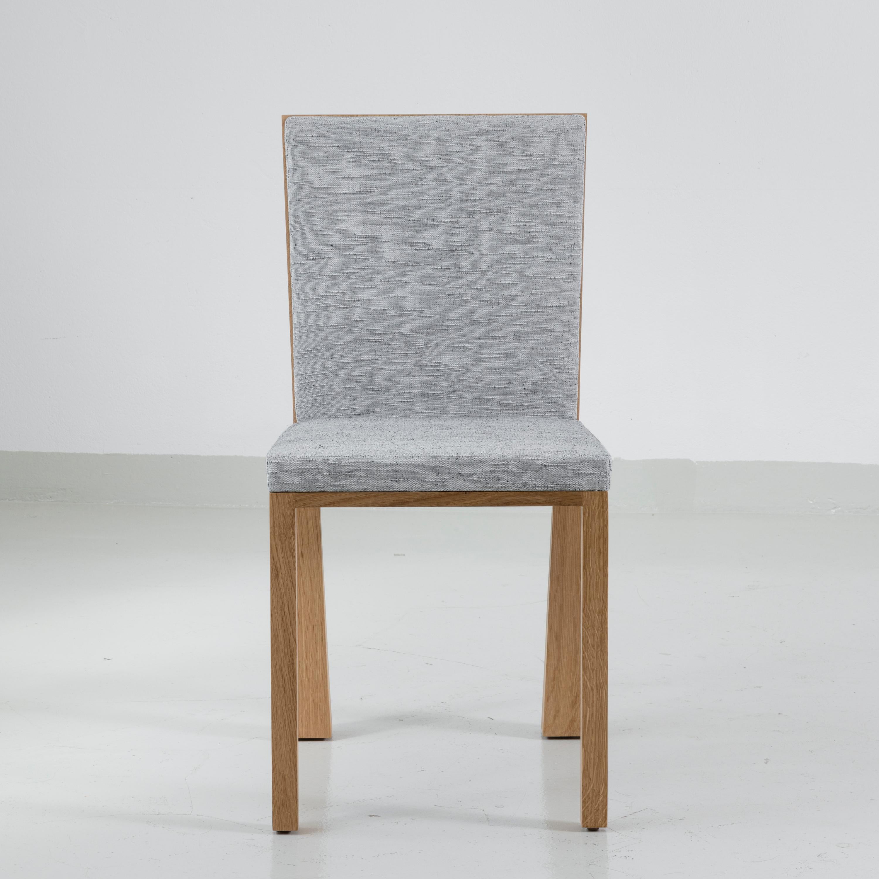 Exceptional proportions for this comfortable chair by Tinatin Kilaberidze. Oak. Upholstered.