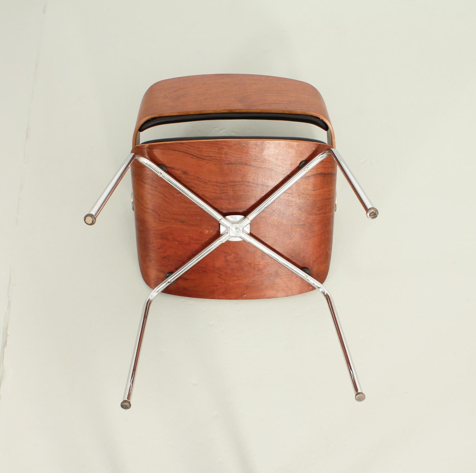 Leather Dining or Working Chair by Eugen Schmidt, Germany, 1965