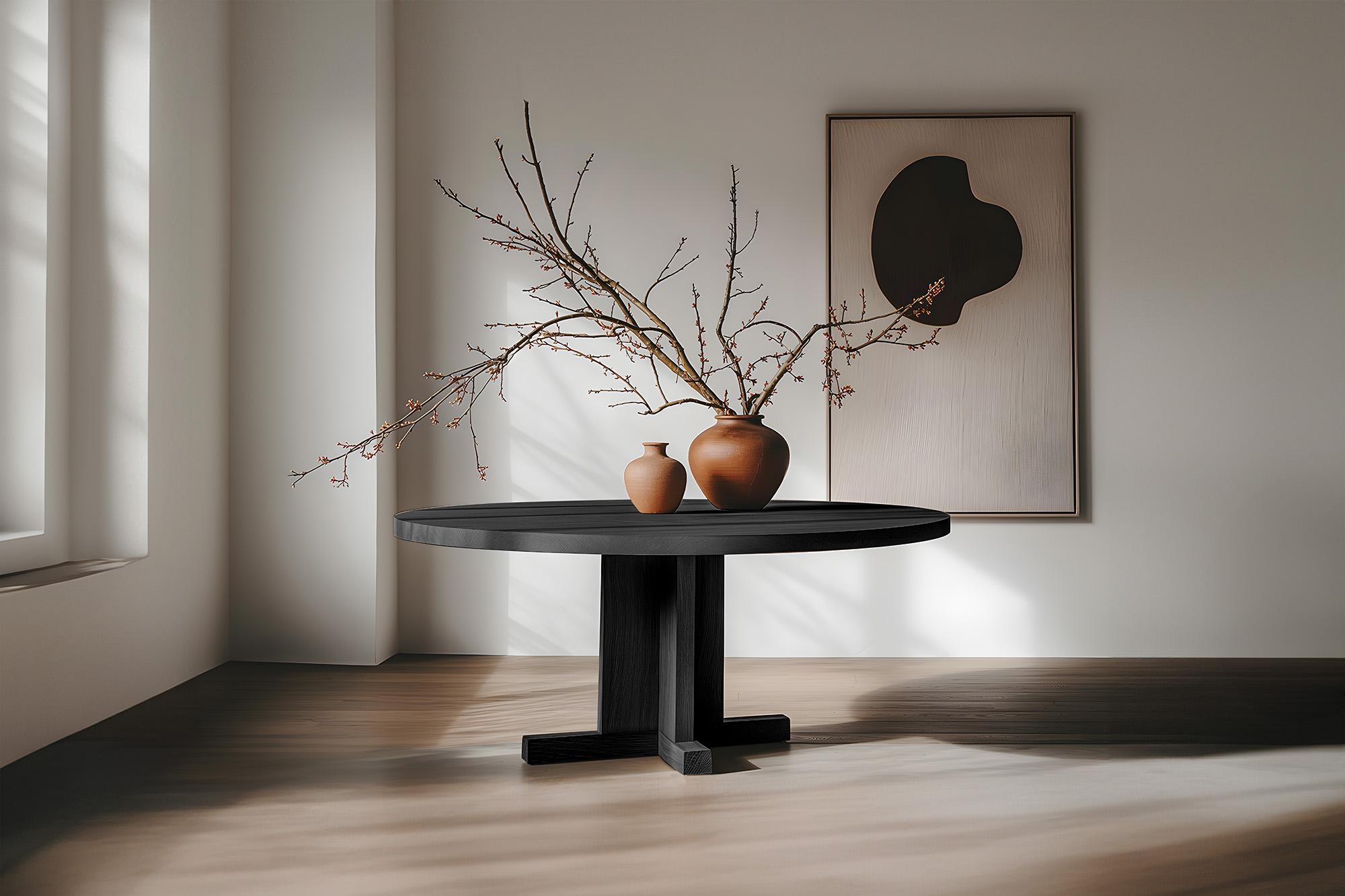 Hand-Crafted Dining Refined, Socle Solid Wood Tables for Dining by NONO No34 For Sale