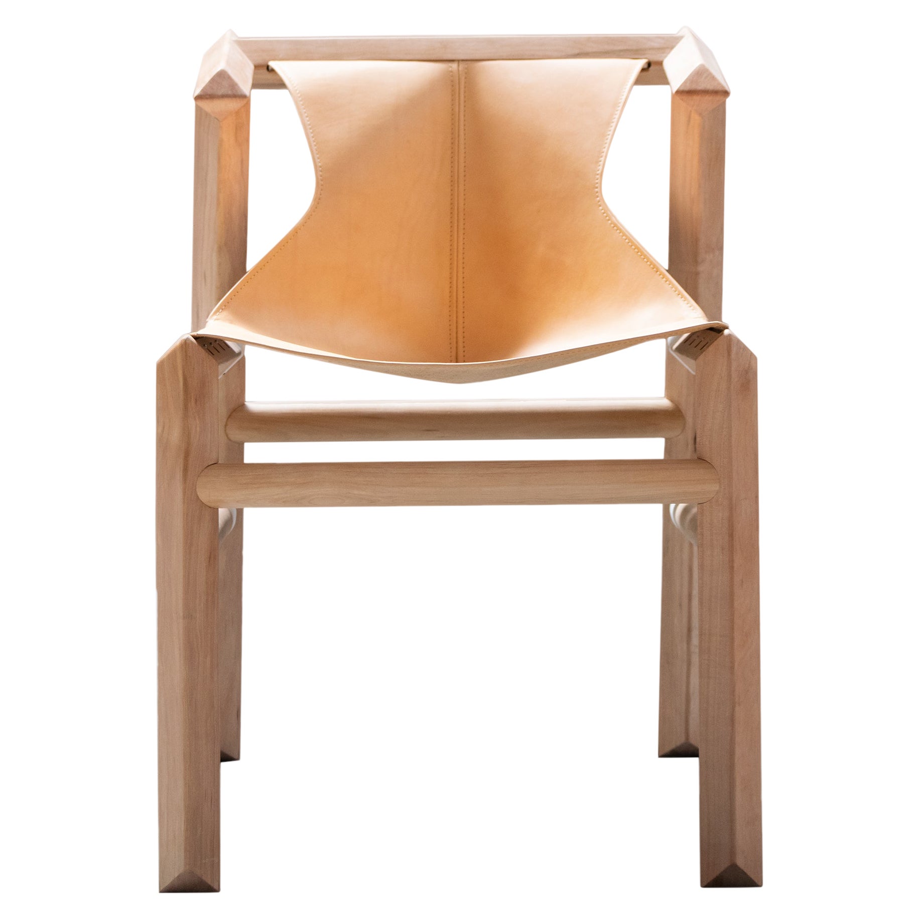 Dining room chair in wood and leather from Patagonia For Sale