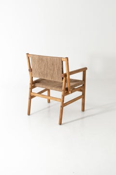 Chaise de salle à manger SCULLERY, avec accoudoirs Wood Wood massif et papier danois Corde