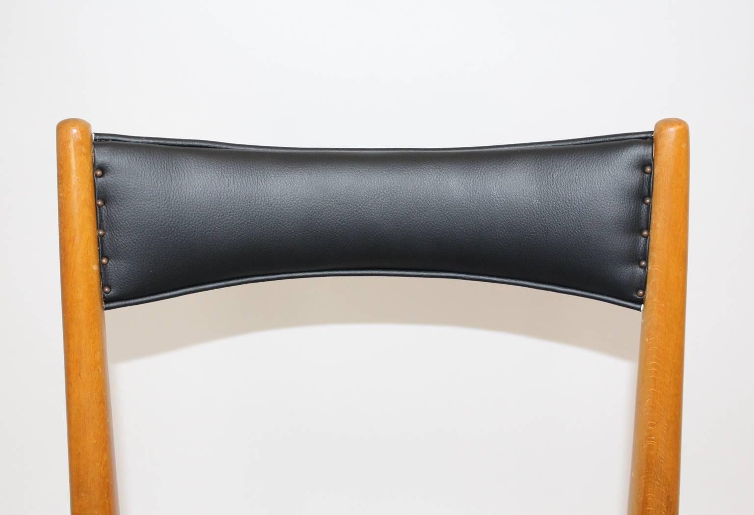 Mid Century Modern Four Vintage Dining Room Chairs Anna-Lülja Praun, 1953 Vienna For Sale 4