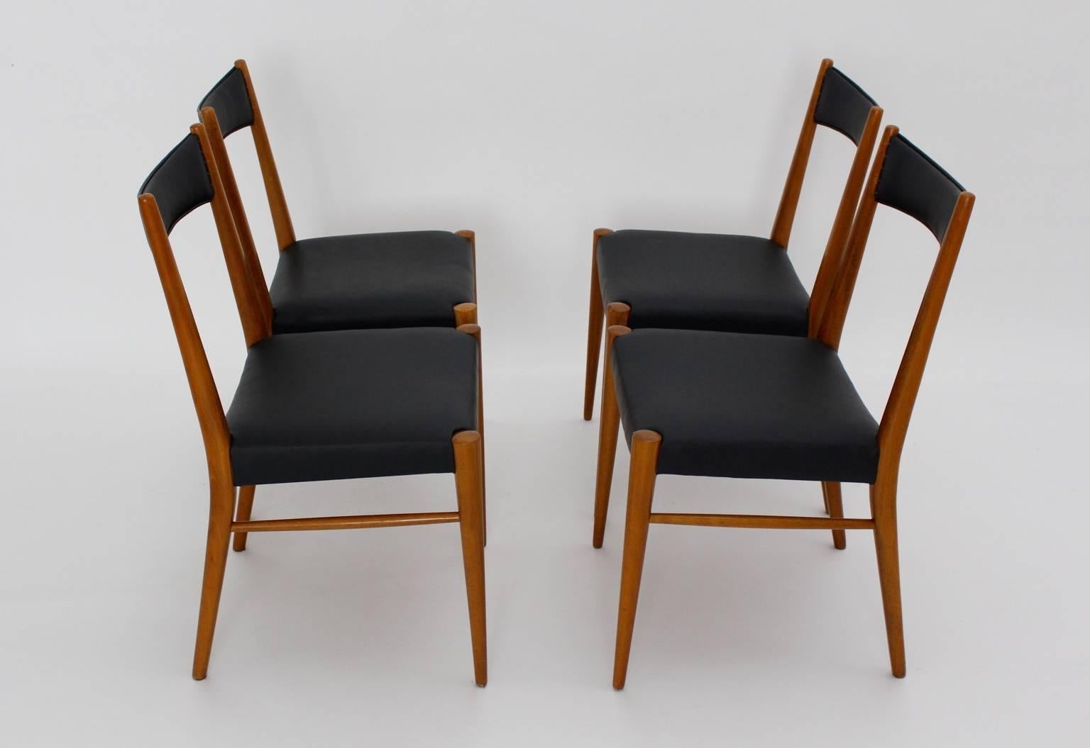 Mid Century Modern Vintage Dining Room Chairs by Anna-Lülja Praun, 1953 Vienna For Sale 1