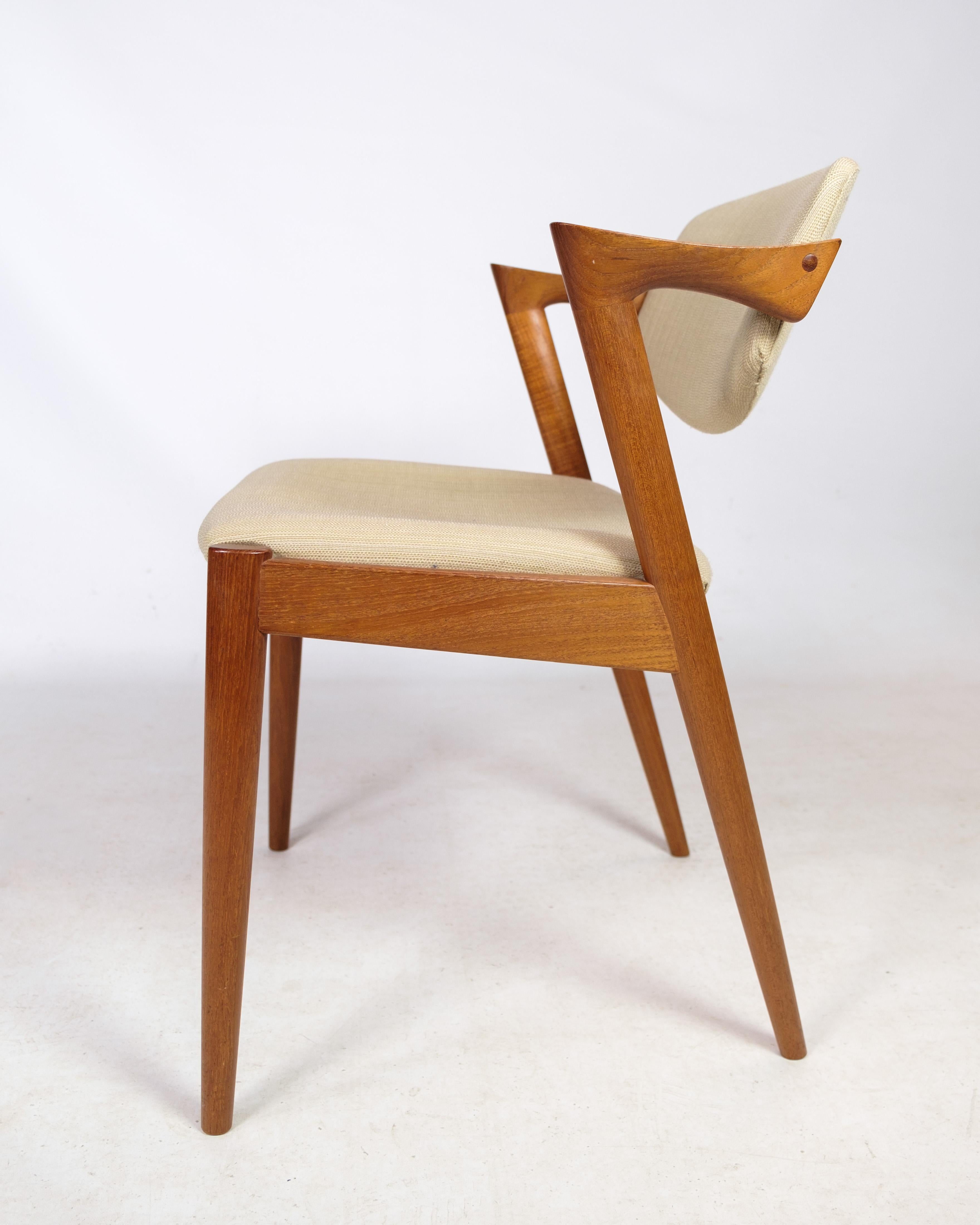 Fabric Dining Room Chairs, Model 42, Kai Kristiansen, Schou Andersen, 1960 For Sale