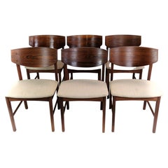 Dining room chairs, rosewood, fabric, Danish design, 1960