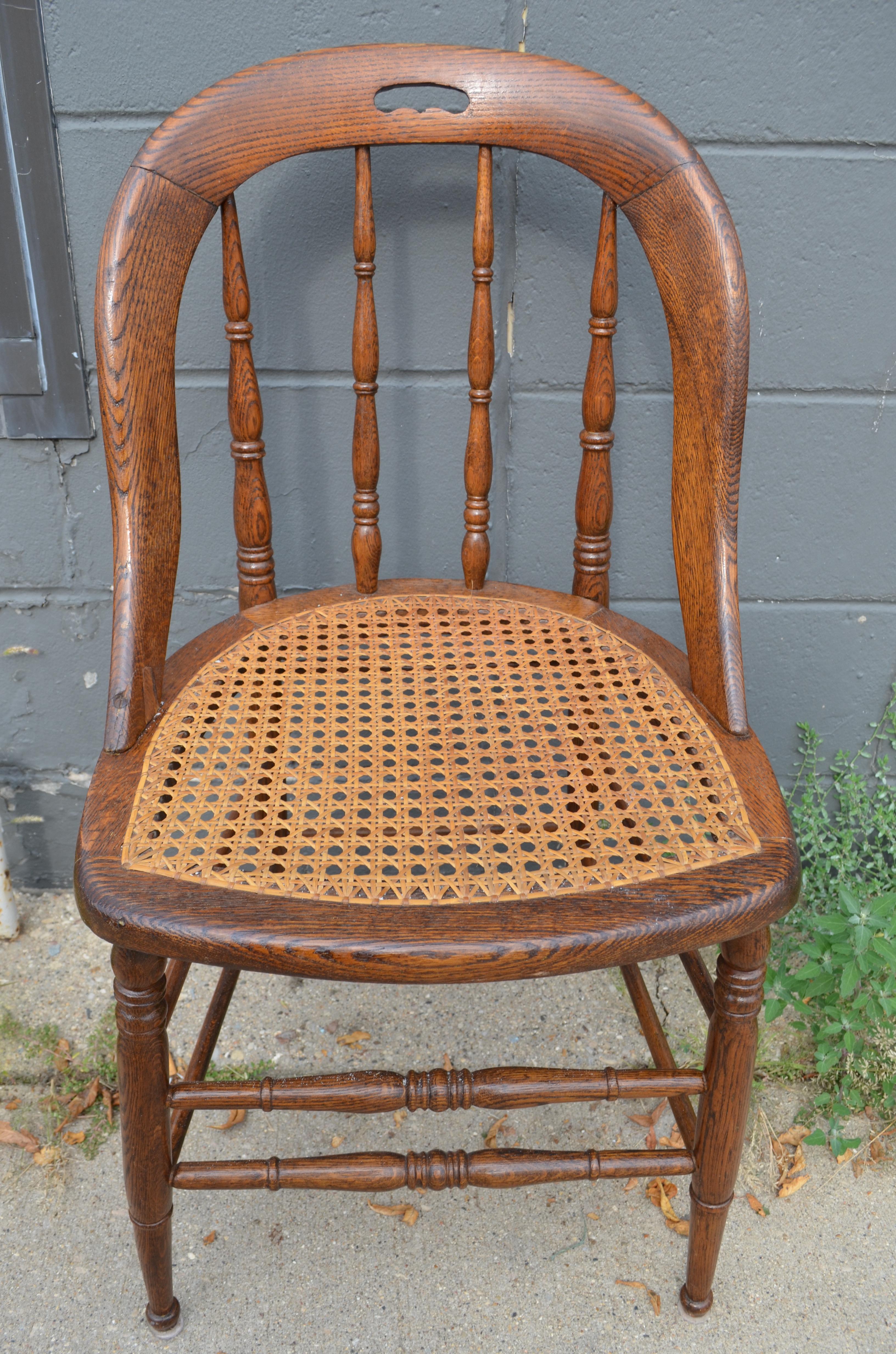 Dining Room Chairs with Caned Seats, Victorian Windsor Bow Back Style, Set of 8 5