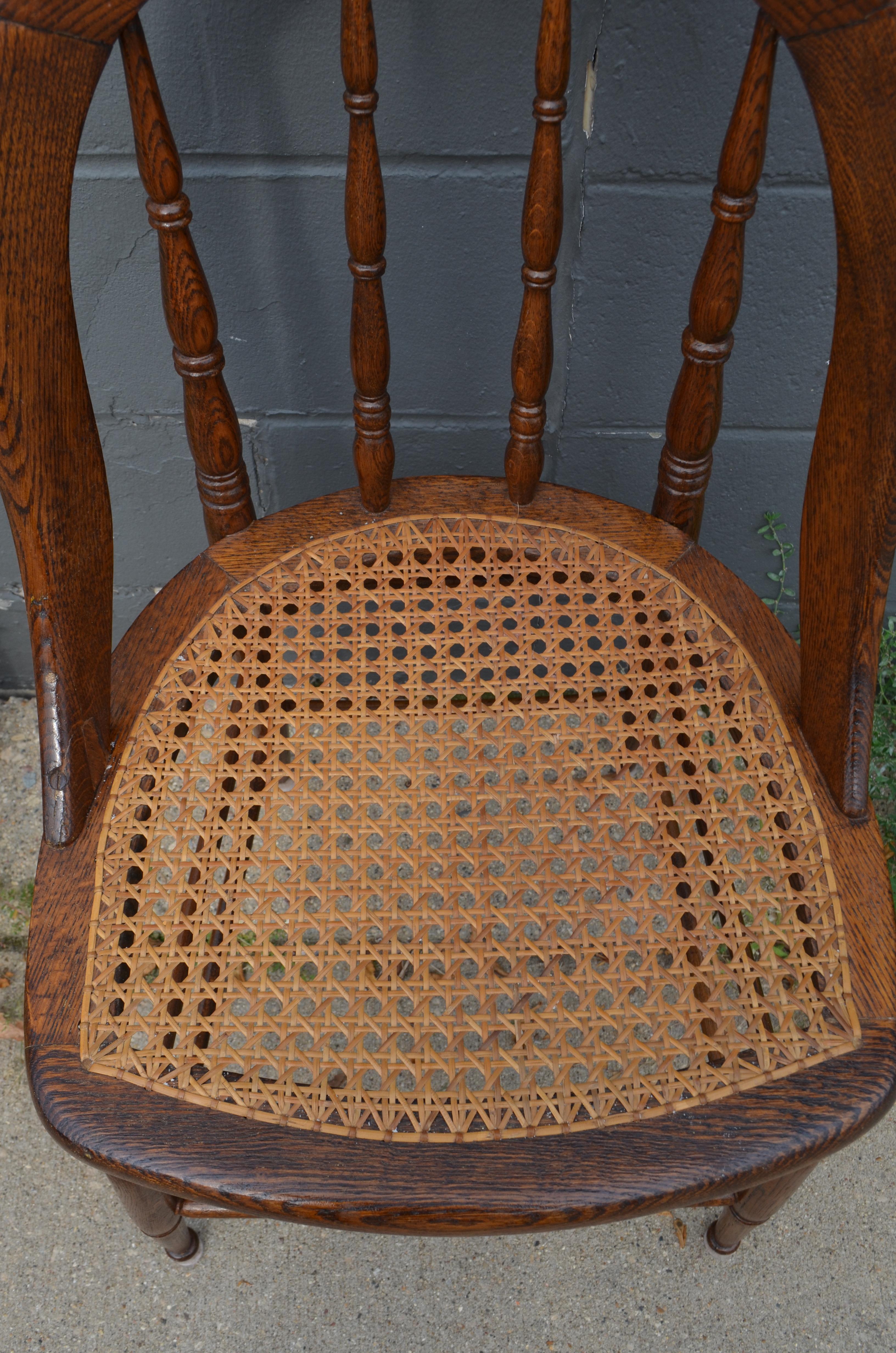 Dining Room Chairs with Caned Seats, Victorian Windsor Bow Back Style, Set of 8 6