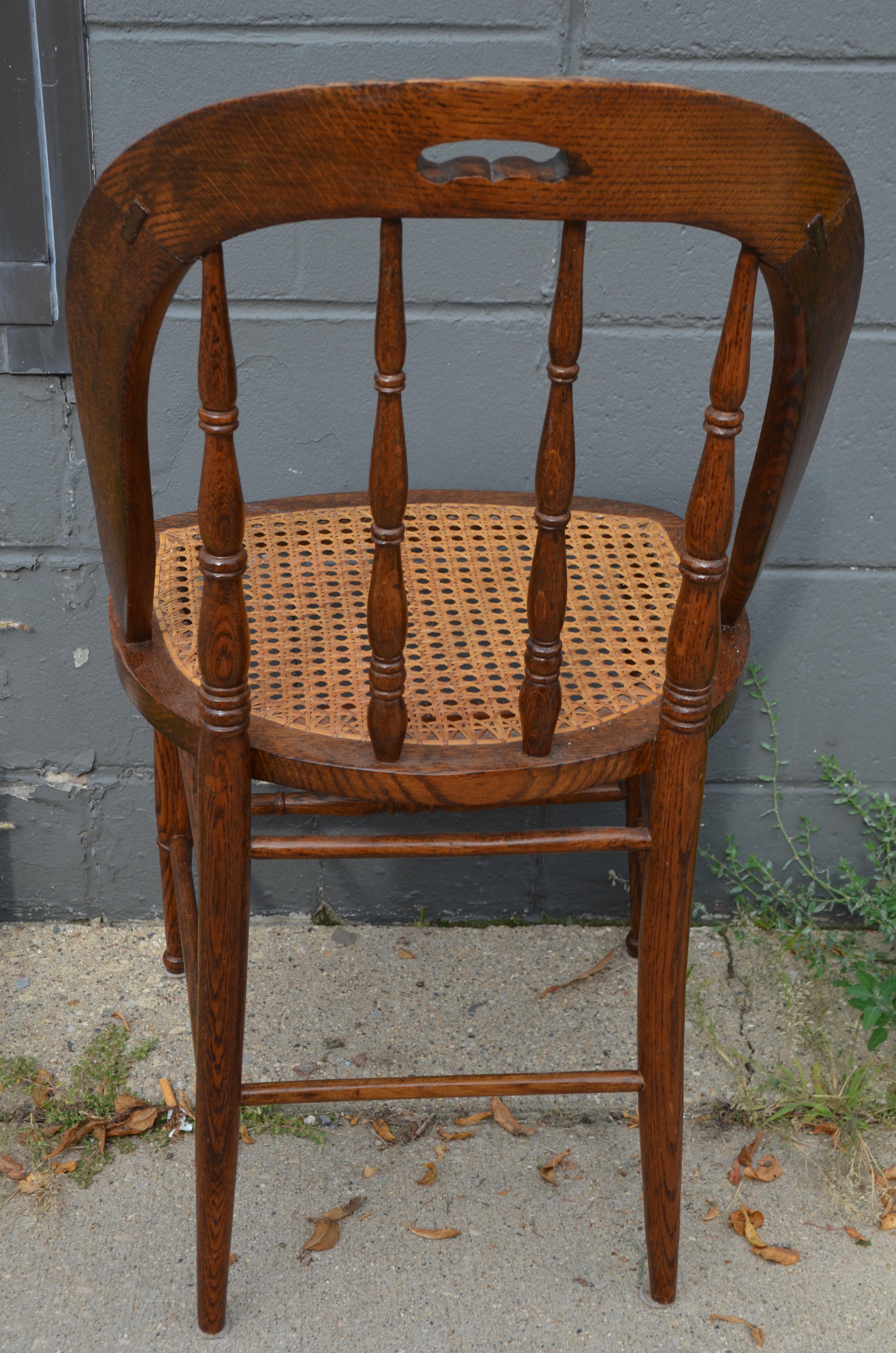 Dining Room Chairs with Caned Seats, Victorian Windsor Bow Back Style, Set of 8 9