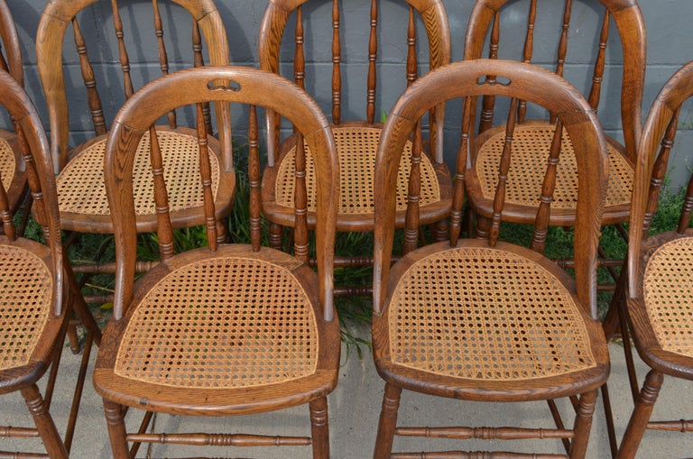 Dining Room Chairs with Caned Seats, Victorian Windsor Bow Back Style