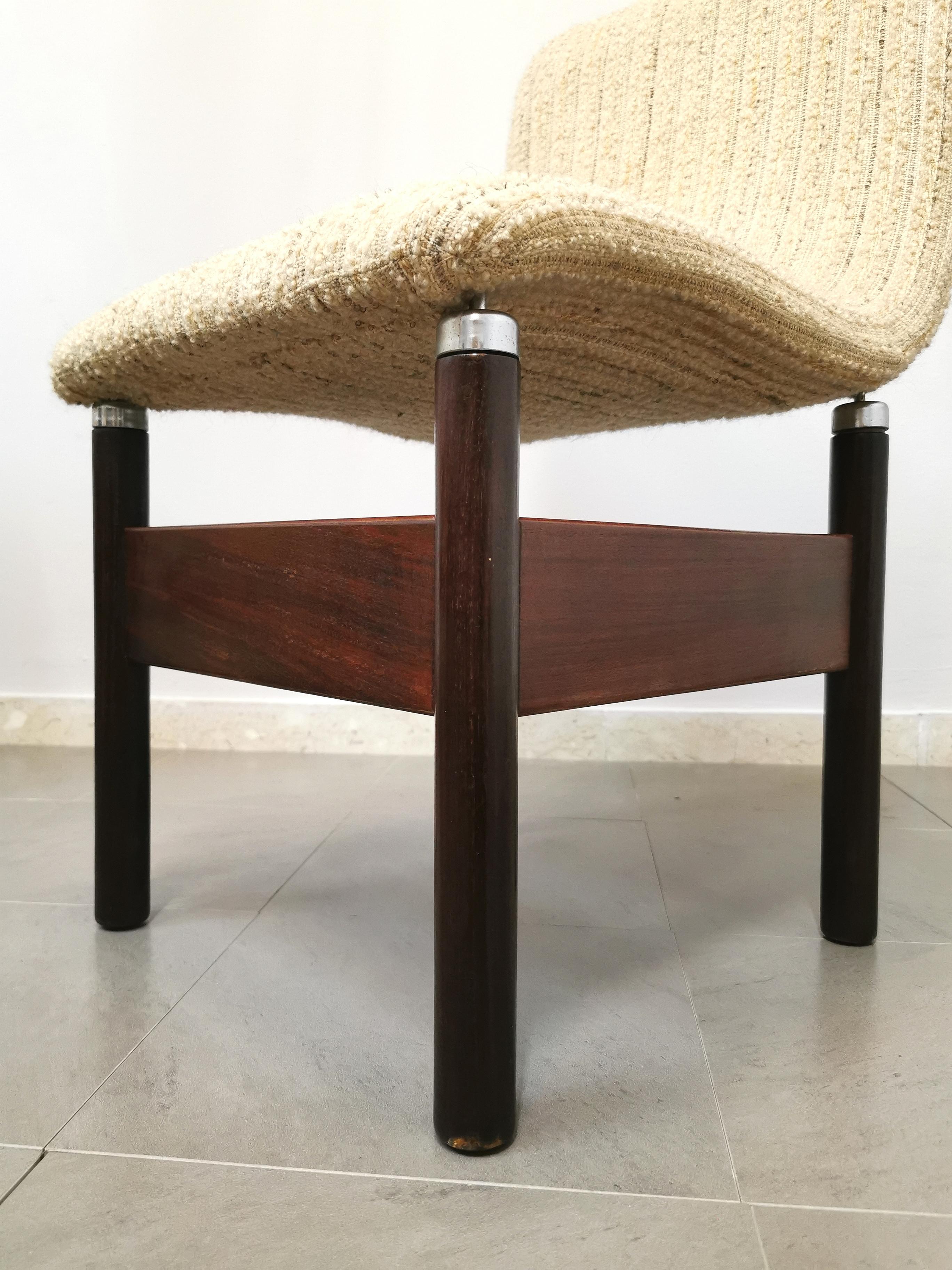 Dining Chairs Wool Wood by Vittorio Introini for Saporiti Italy 1960s Set of 6 9