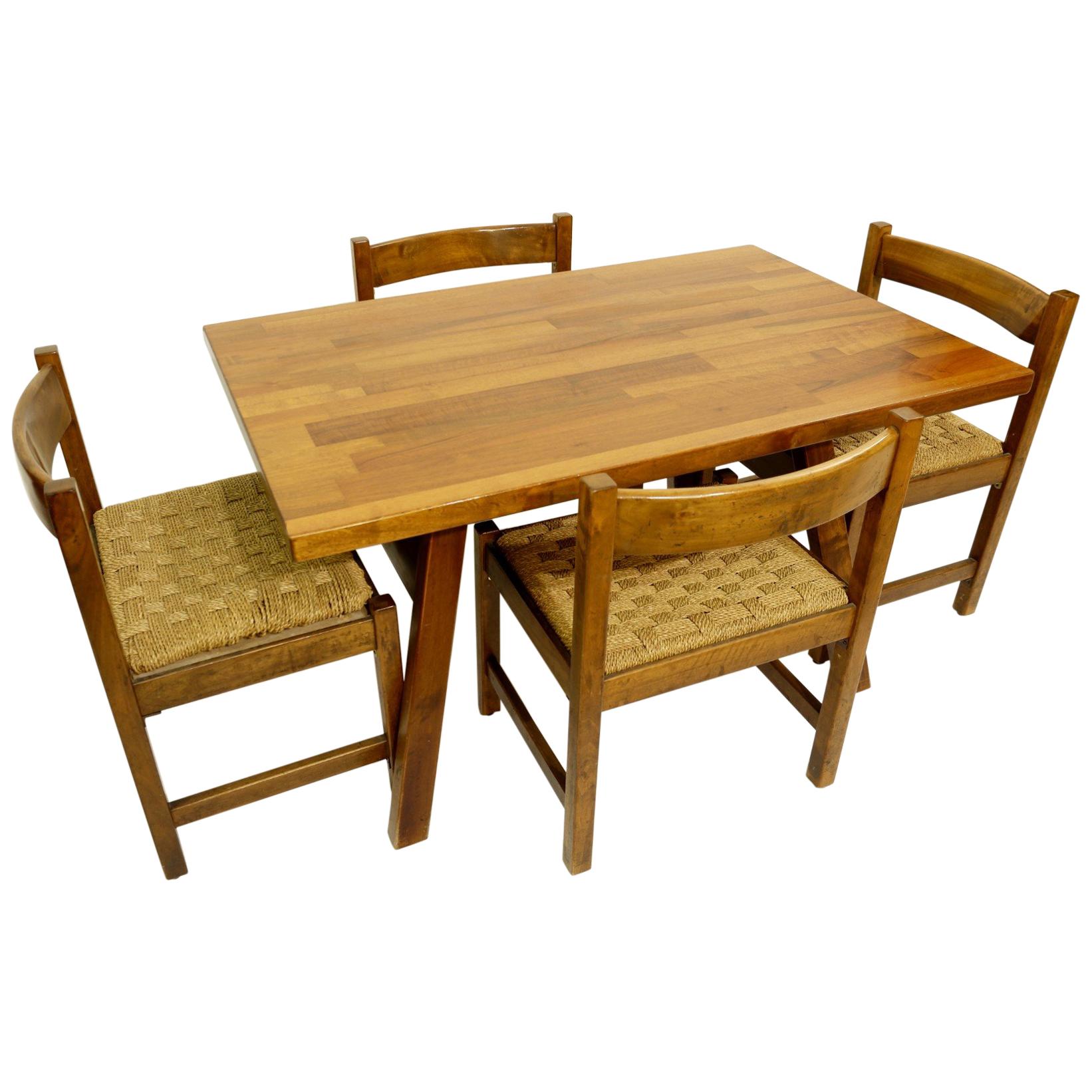 Dining Room Furniture Including a Table and Four Chairs by Giovanni Michelucci 