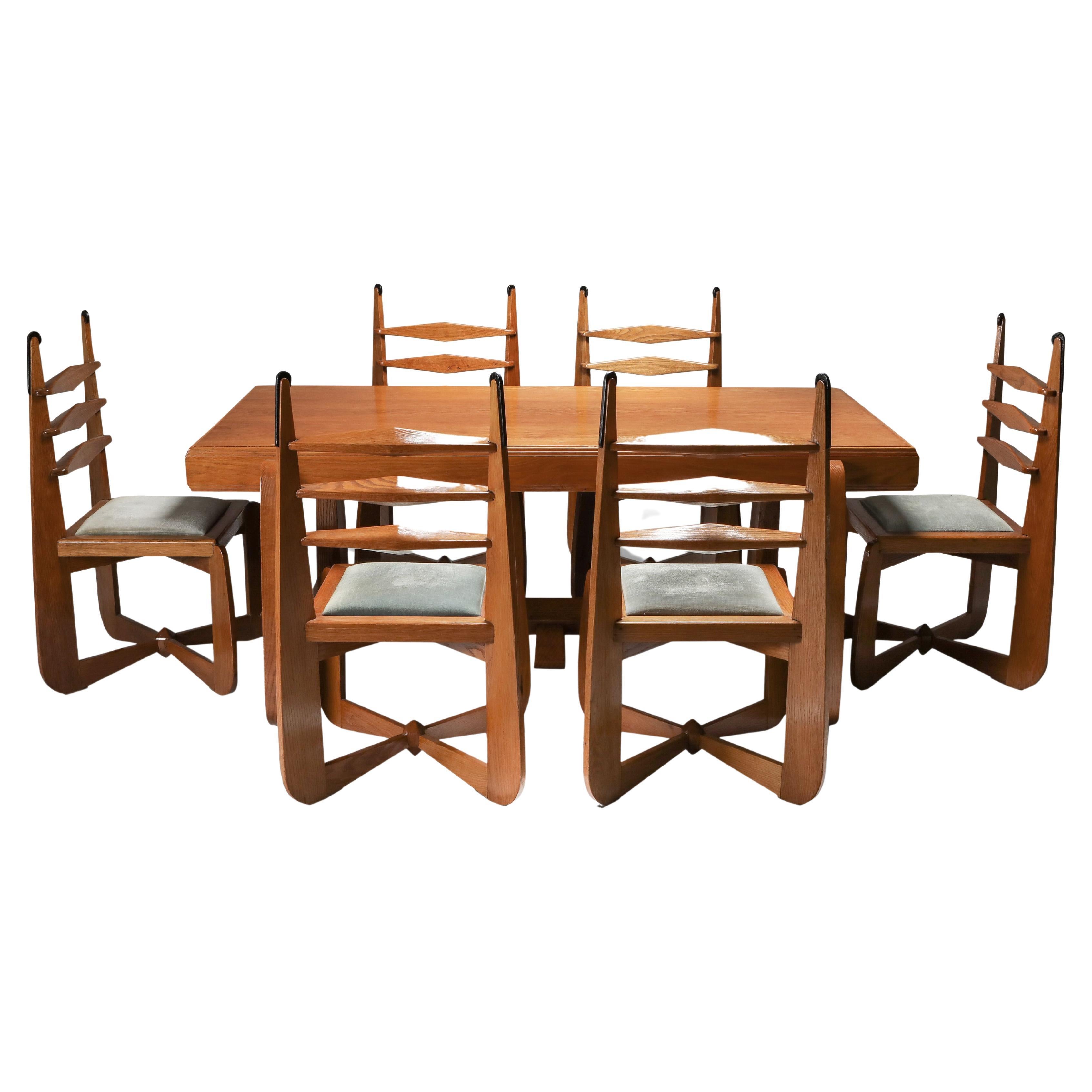 Dining Room Set, Amsterdamse School, Expressionist, Modern Oak