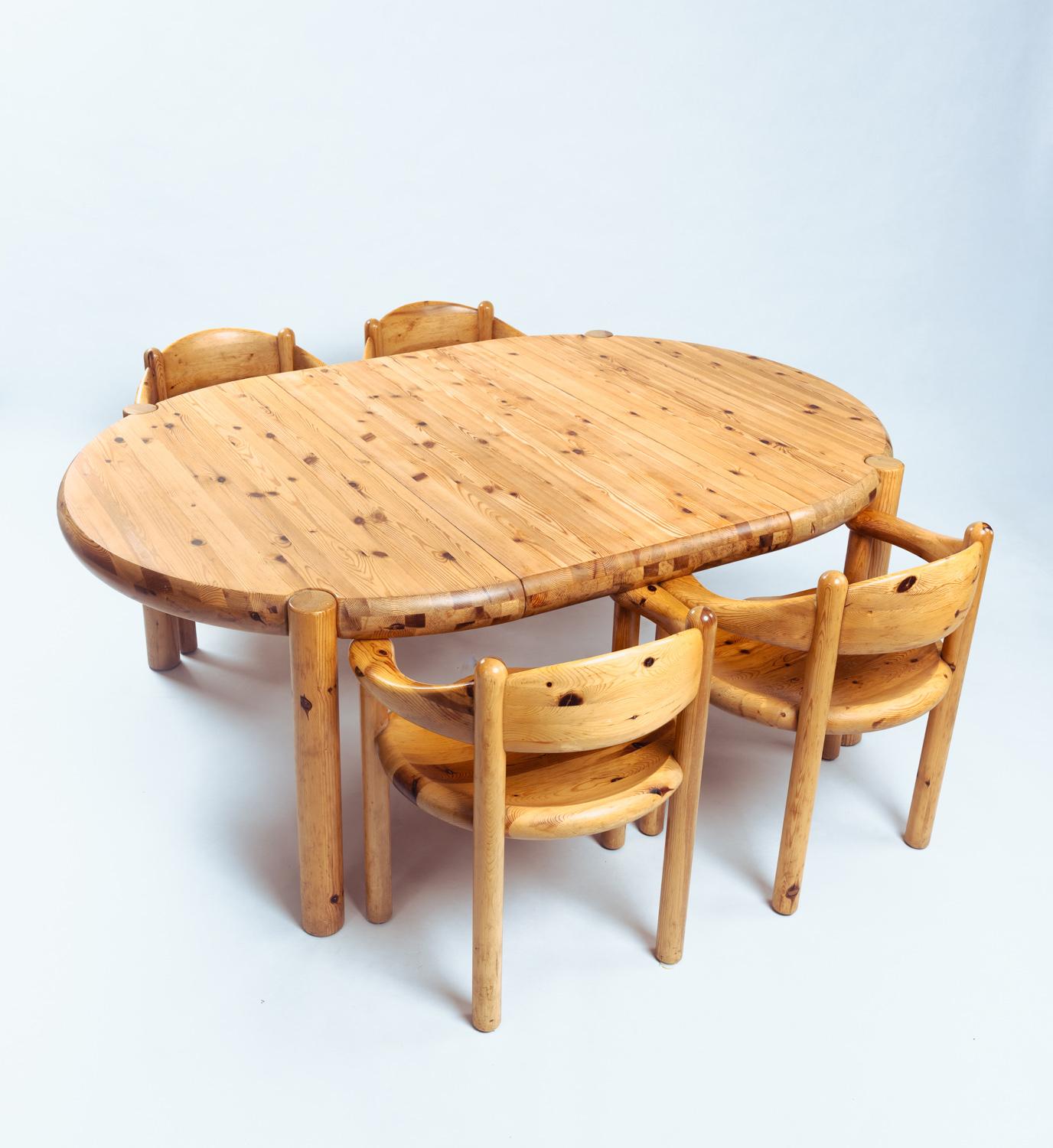 Woodwork Dining Room Set by Rainer Daumiller for Hirtshals Sawmill, 1970s, Set of 5