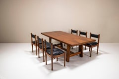 Set da sala da pranzo di Silvio Coppola in noce, Italia anni '60