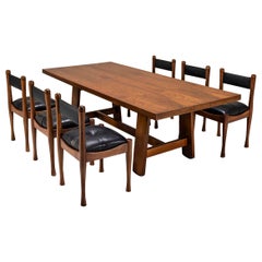 Dining Room Set by Silvio Coppola in Walnut, Italy 1960s