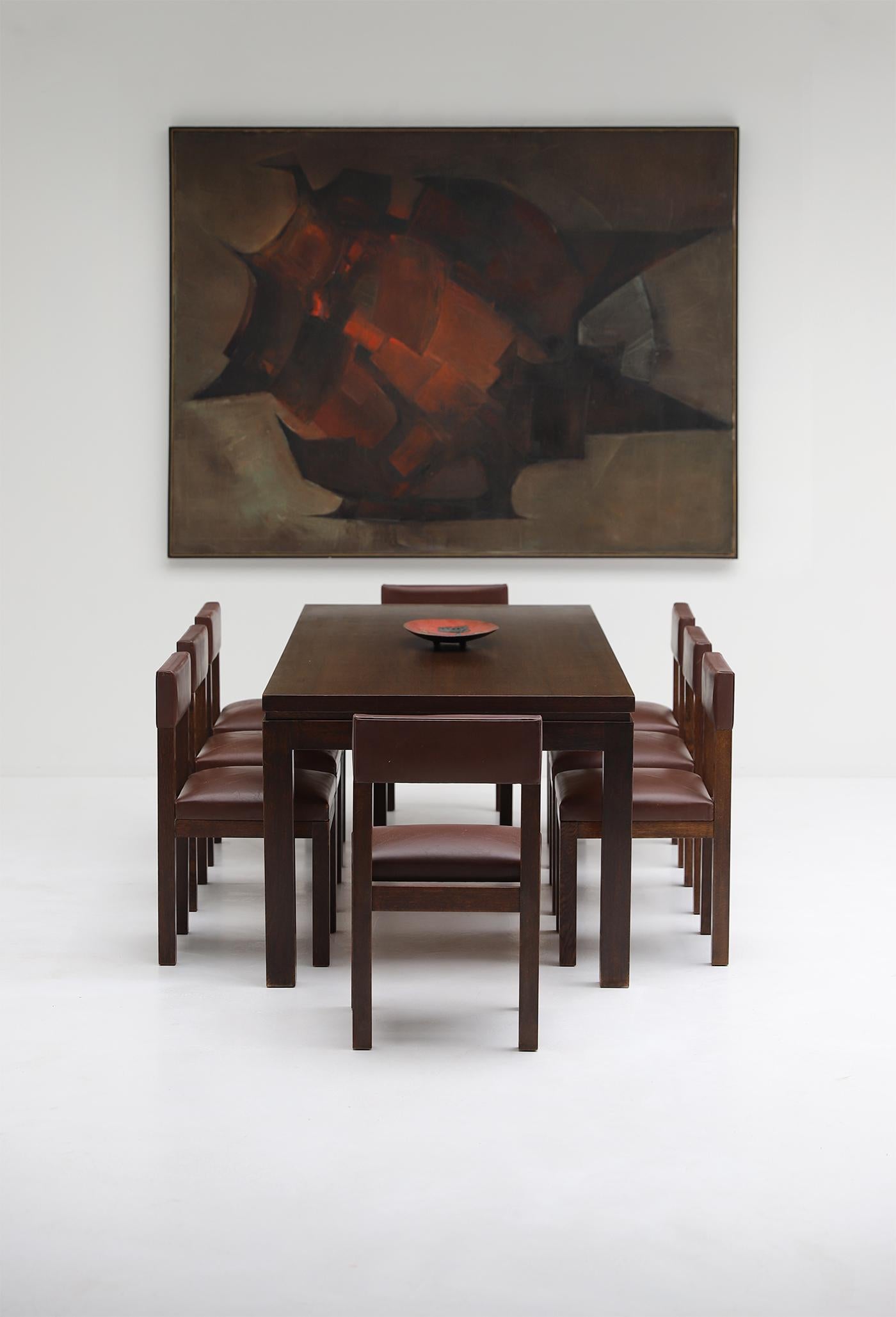 Here a beautiful dining set designed by Emiel Veranneman. His work is in my opinion always a treasure to find. Veranneman’s work is well documented and for this specific dining set it is a must read for people who are interested in Victor Vasarely