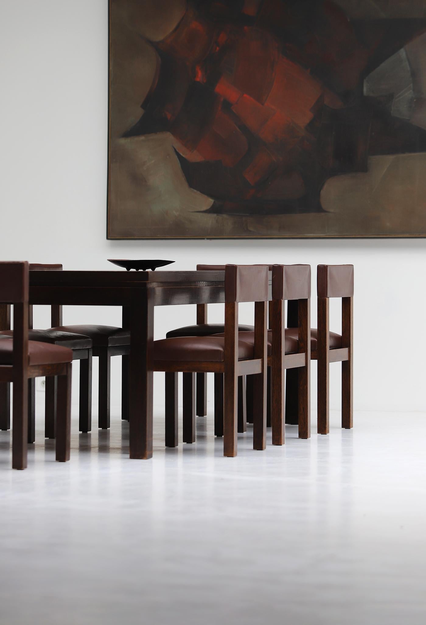 Belgian dining room set designed by Emiel Veranneman, admired by Victor Vasarely 1960