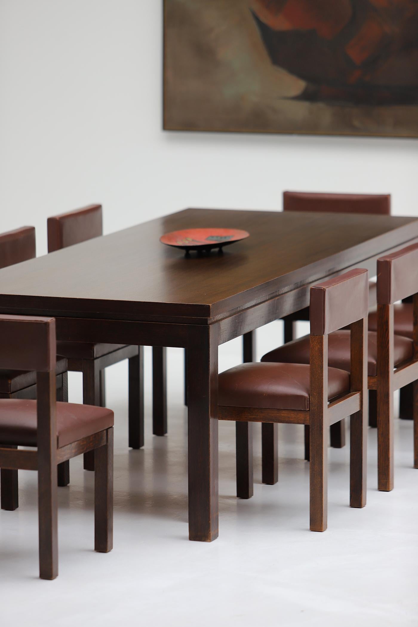 Mid-20th Century dining room set designed by Emiel Veranneman, admired by Victor Vasarely 1960