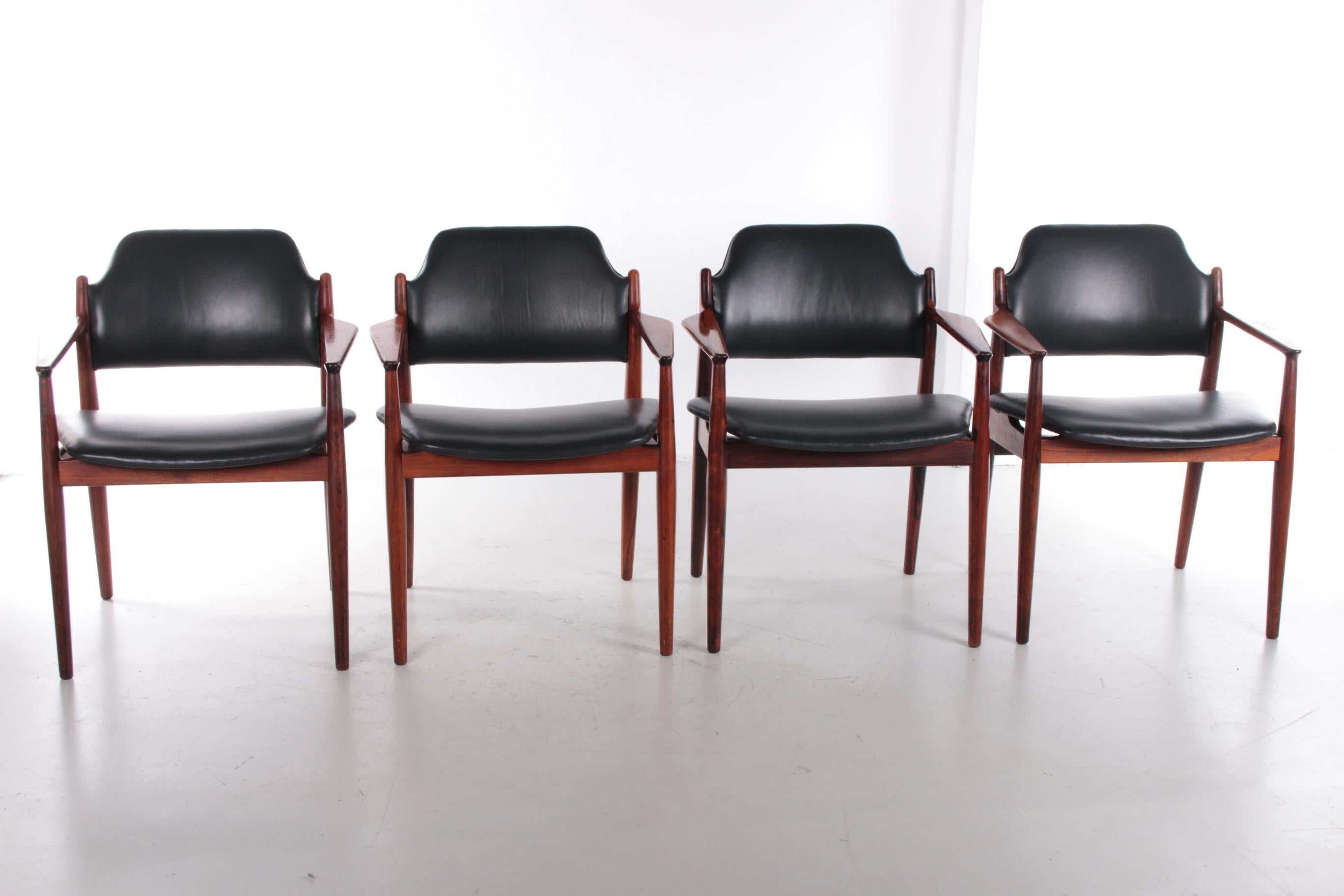Mid-Century Modern Dining Room Set Dining Table with Chairs by Arne Vodder by Sibast, 1960s For Sale