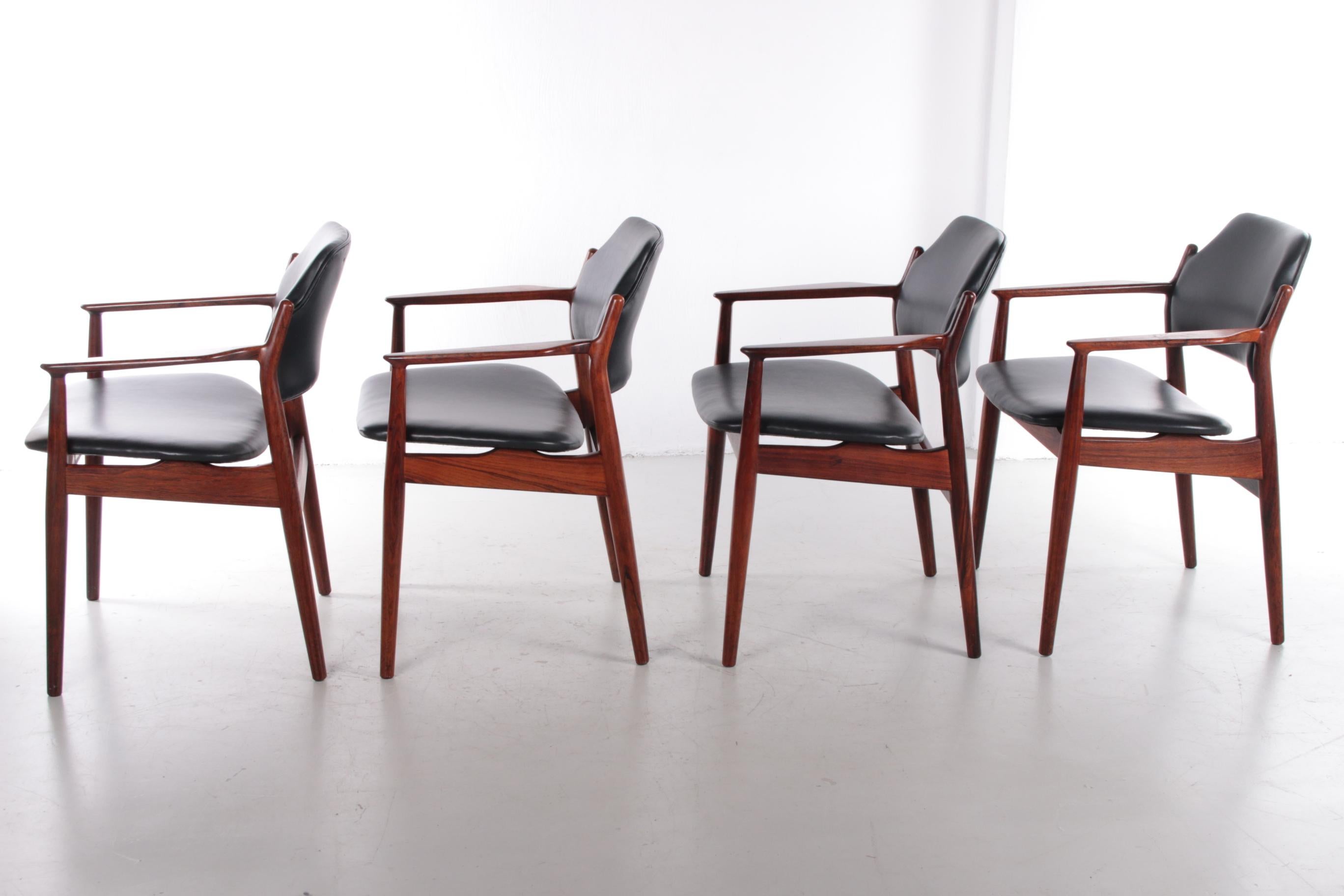 Danish Dining Room Set Dining Table with Chairs by Arne Vodder by Sibast, 1960s For Sale