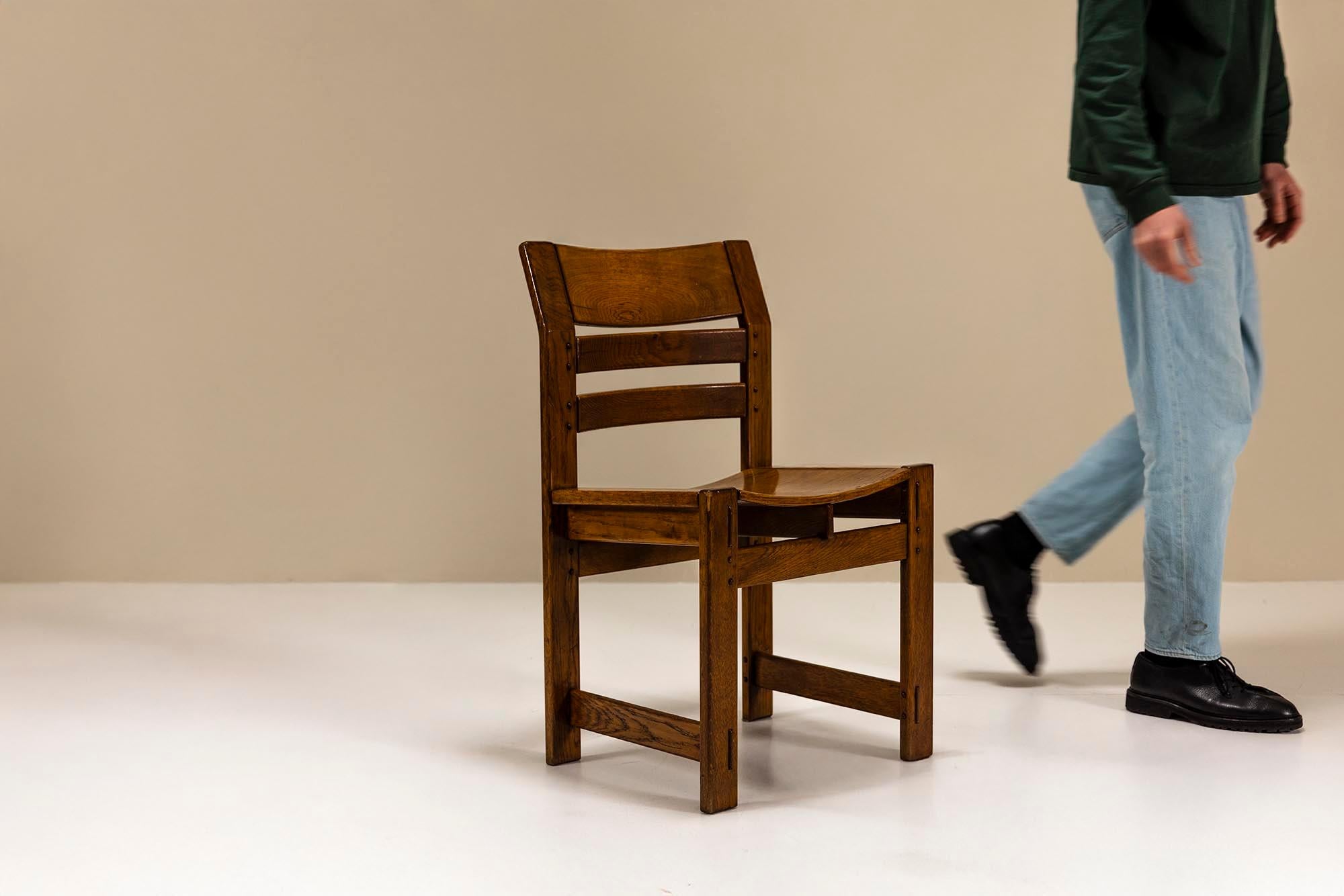 Dining Room Set in Slavonian Oak by Giuseppe Rivadossi, Italy 1980s 4