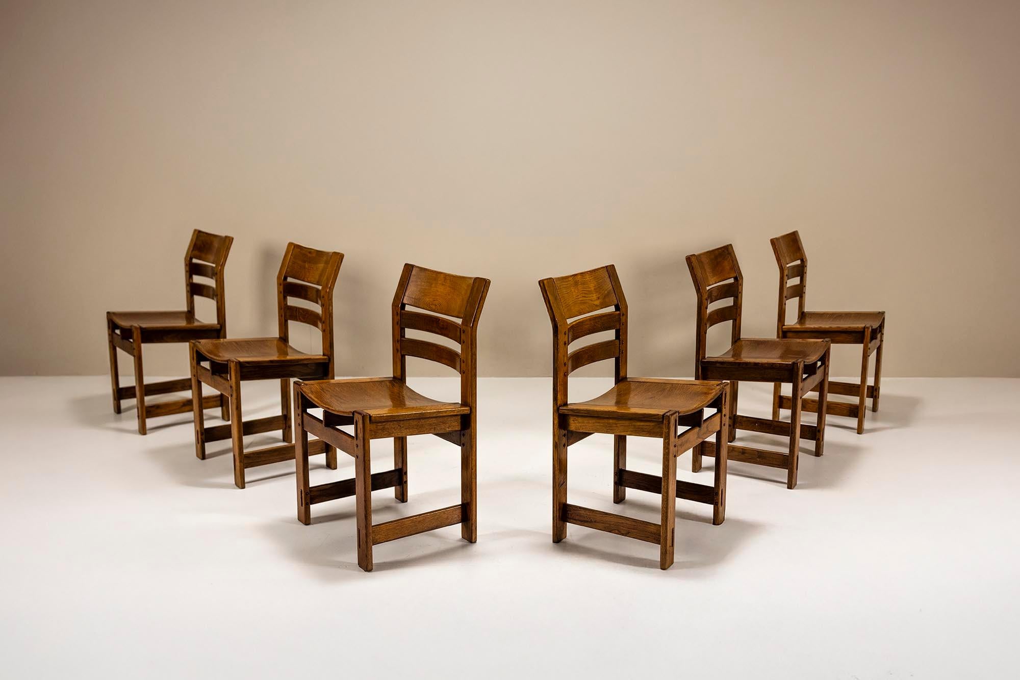 Dining Room Set in Slavonian Oak by Giuseppe Rivadossi, Italy 1980s 2