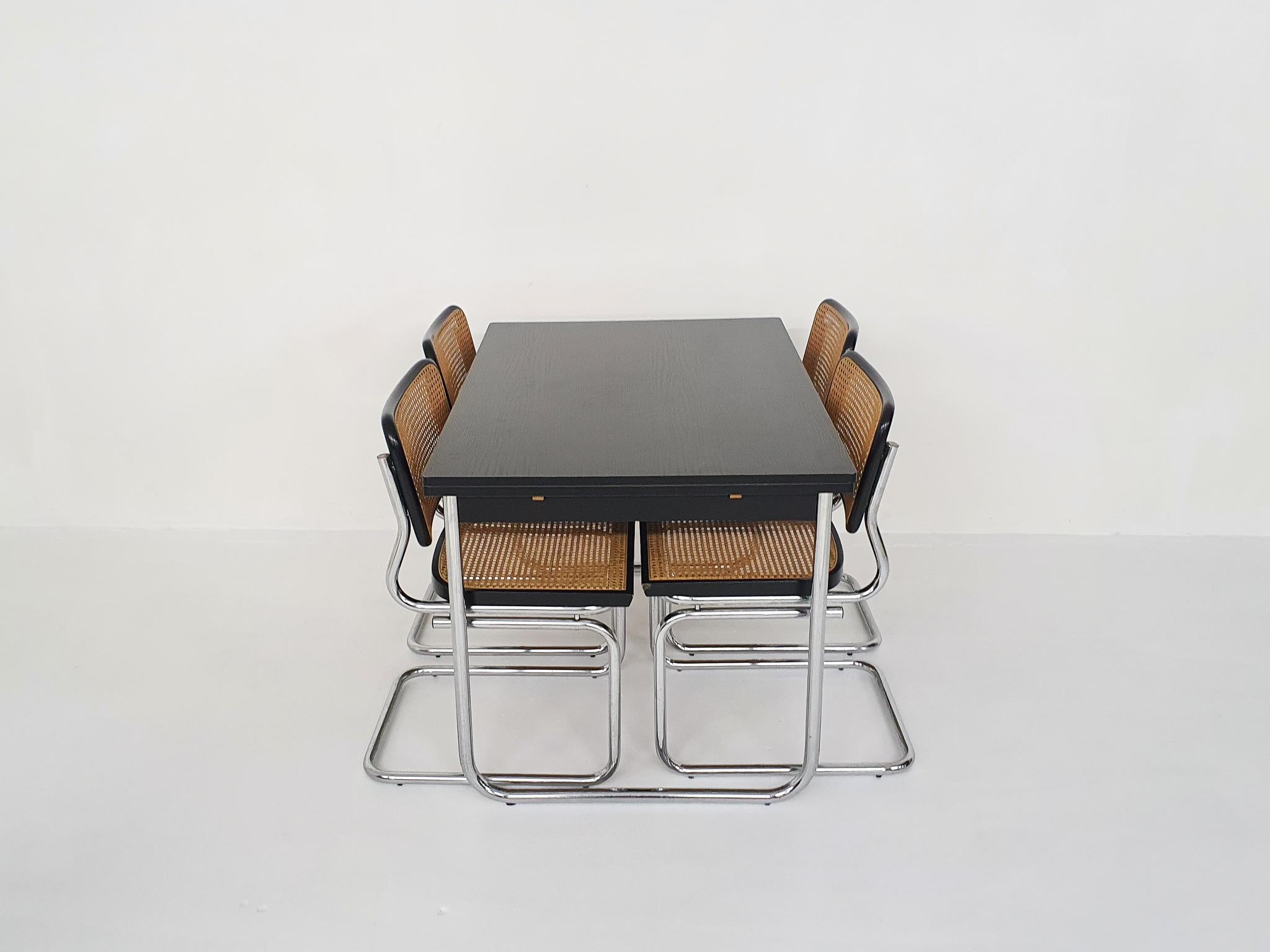 Mid-Century Modern Dining Room Set in the Style of Marcel Breuer for Thonet, 1980's