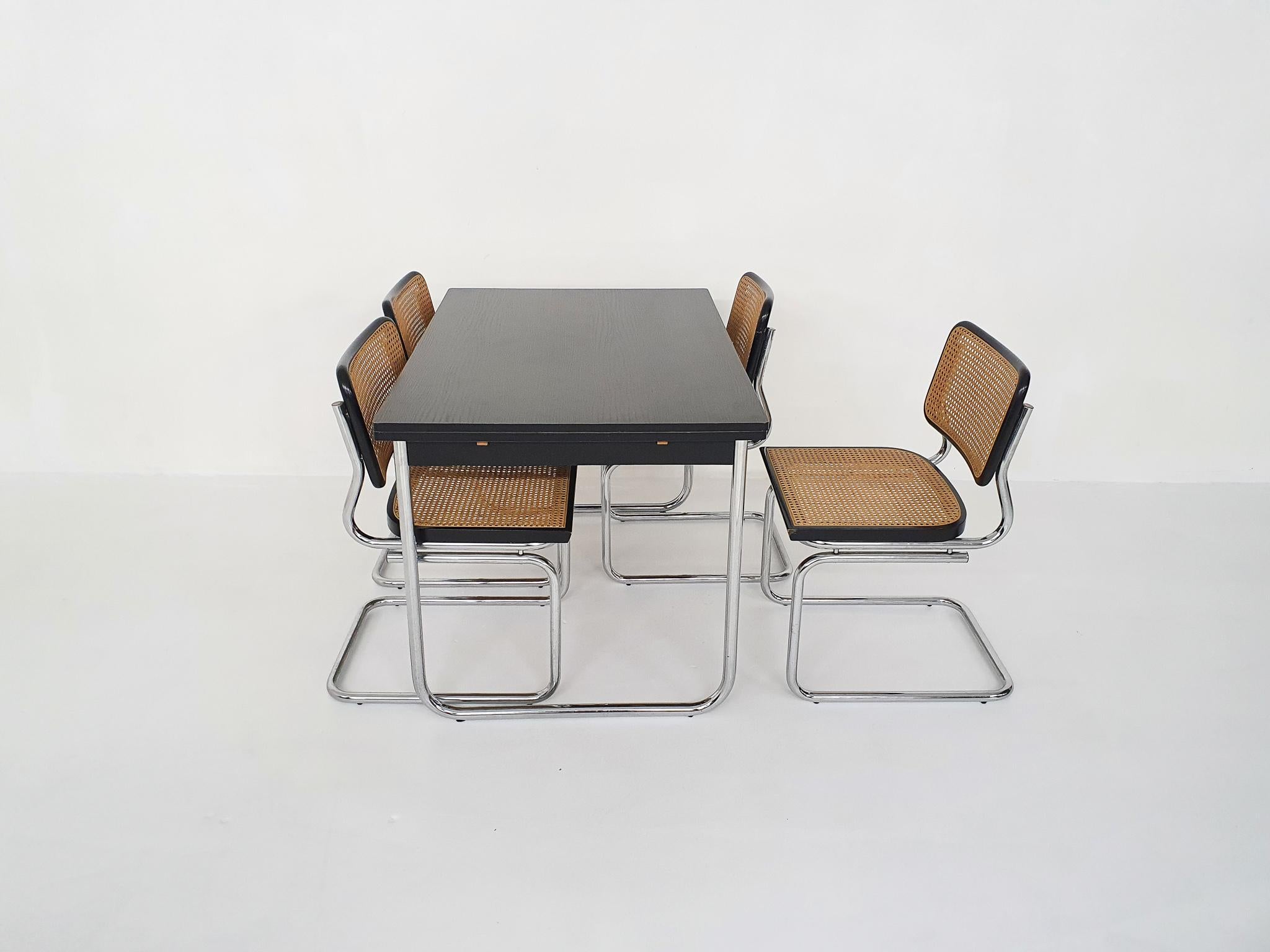 Dining Room Set in the Style of Marcel Breuer for Thonet, 1980's In Good Condition In Amsterdam, NL