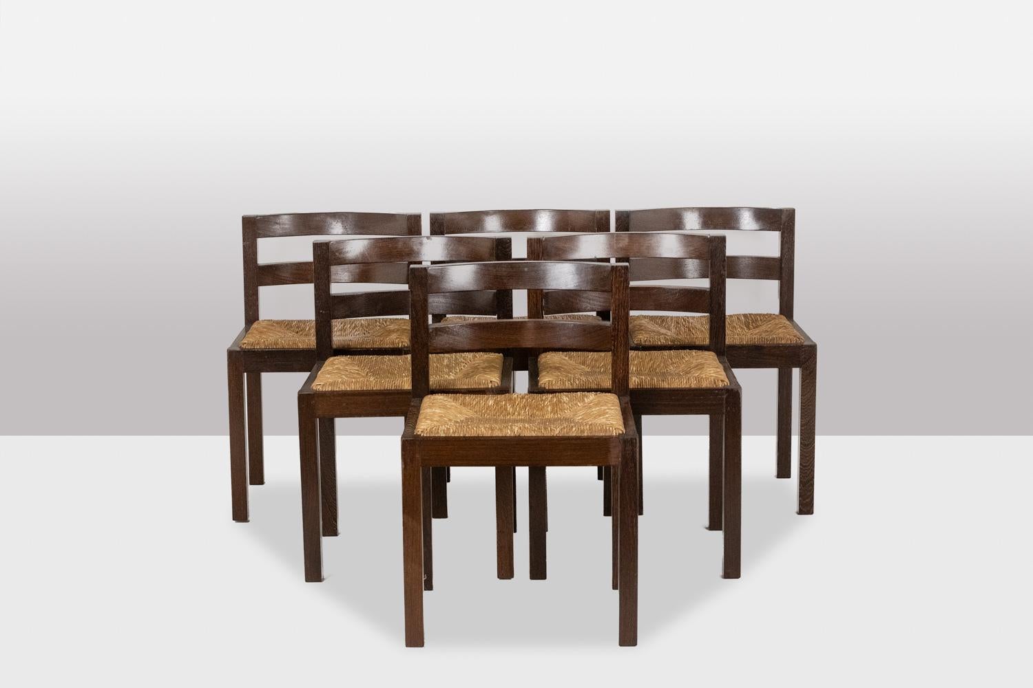 20th Century Dining room set in wengé. 1970s. For Sale