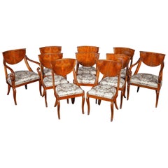 Dining Room Set of Eight Italian Chairs and a Pair of Armchairs, 1790