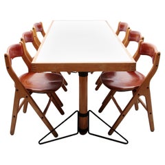 Retro Dining Room Set of Table and 6 Chairs by Marc Held for IBM, Set of 7