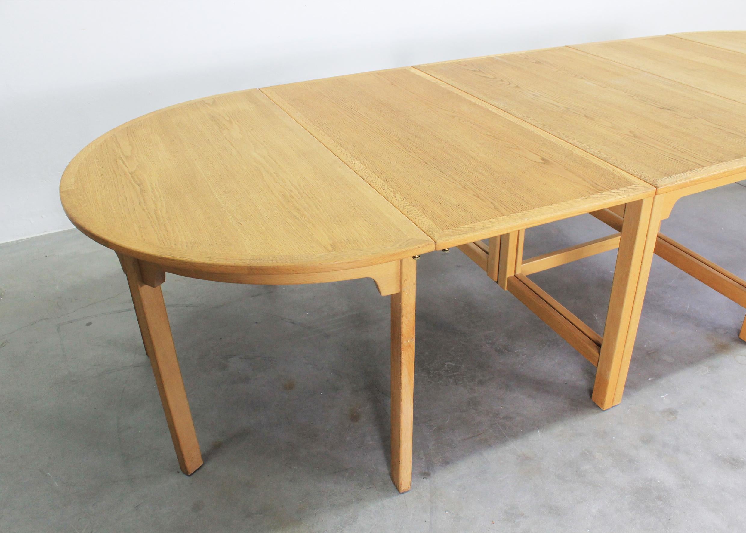 Metal Dining Room Set with Borge Mogensen Table and Eight CH24 Chairs by Hans J Wegner For Sale