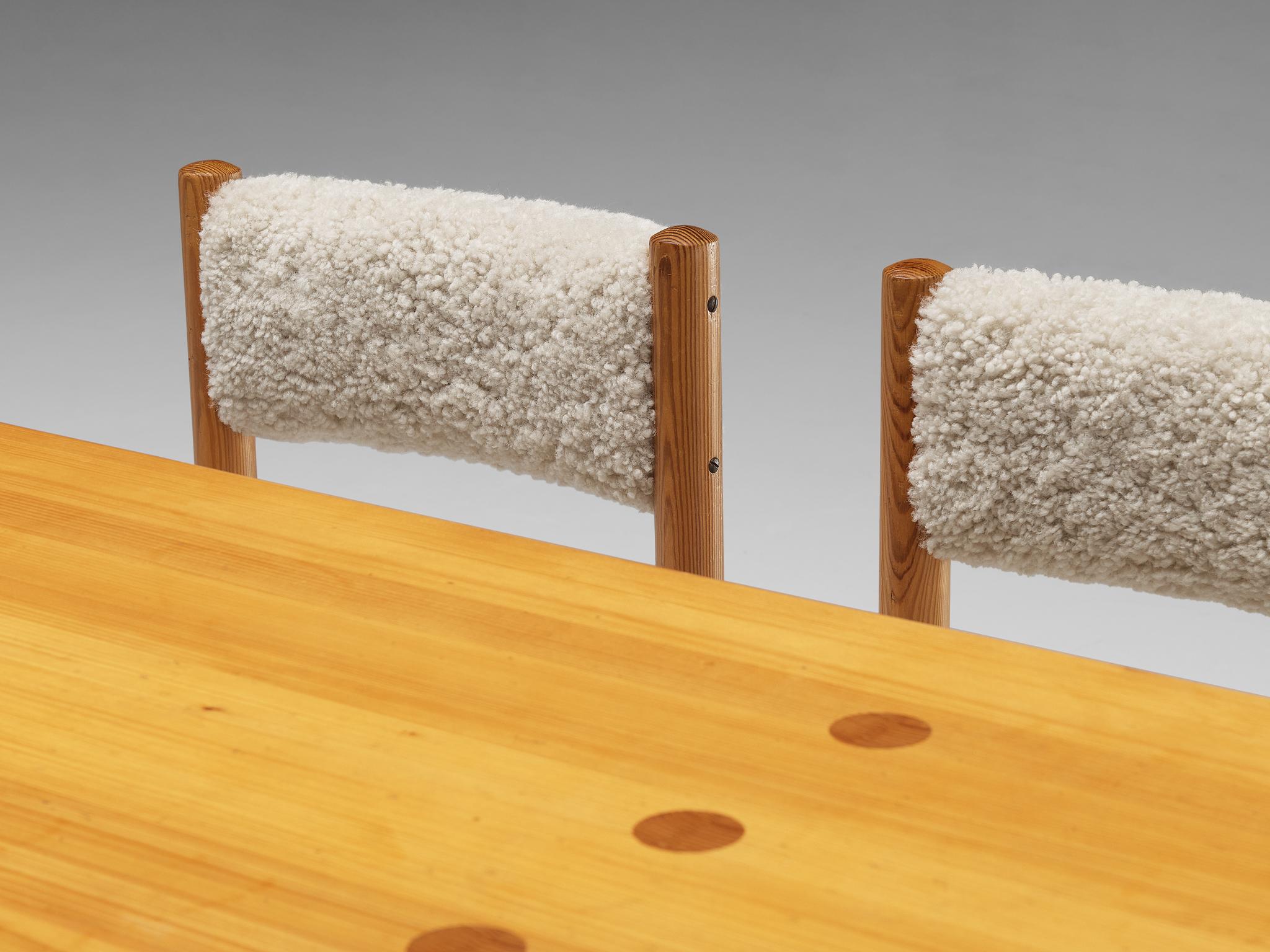 Mid-20th Century Dining Room Set With Jacob Kielland-Brandt Table and Chairs in Sheepskin