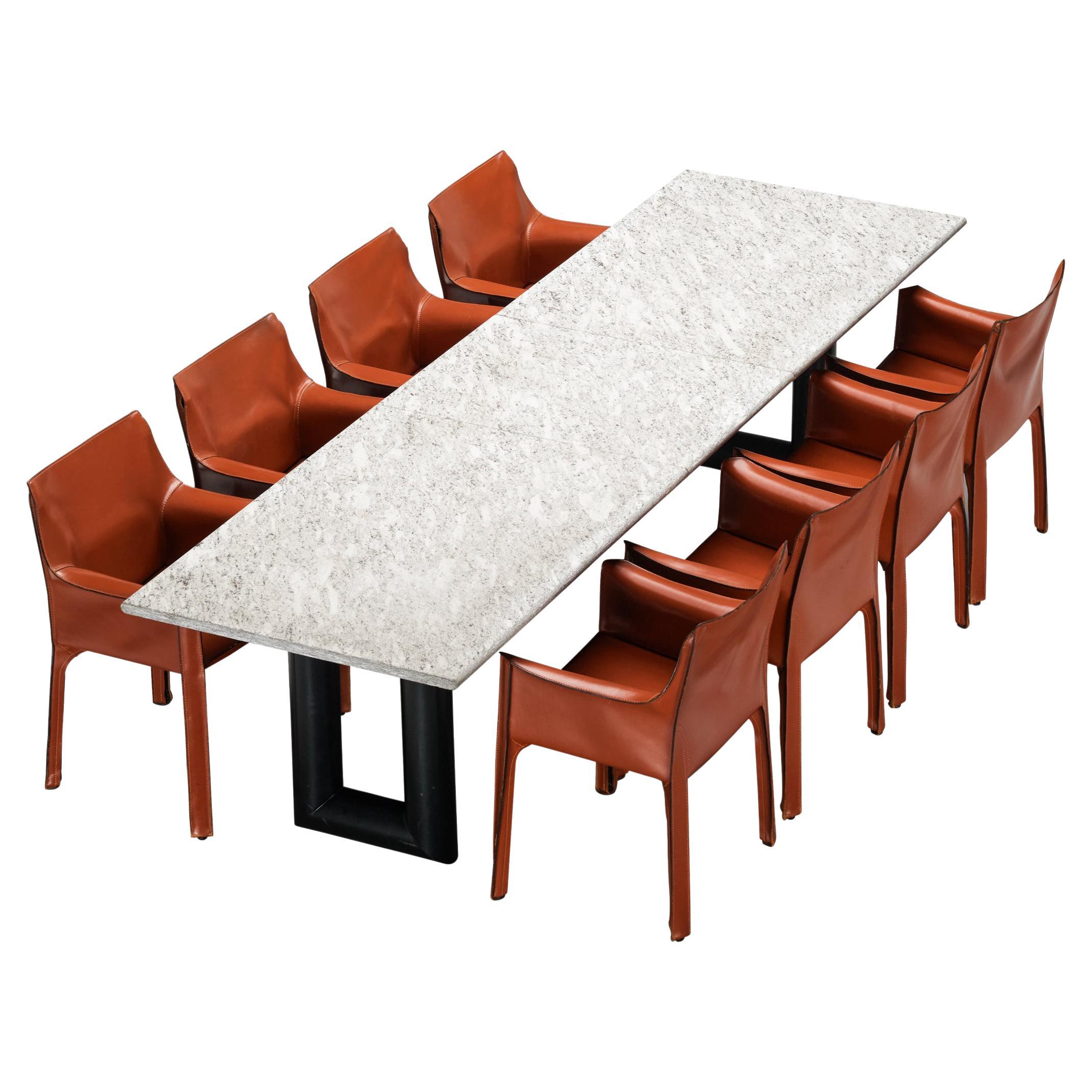 Dining Room Set With Mario Botta Dining Table and Mario Bellini Chairs 
