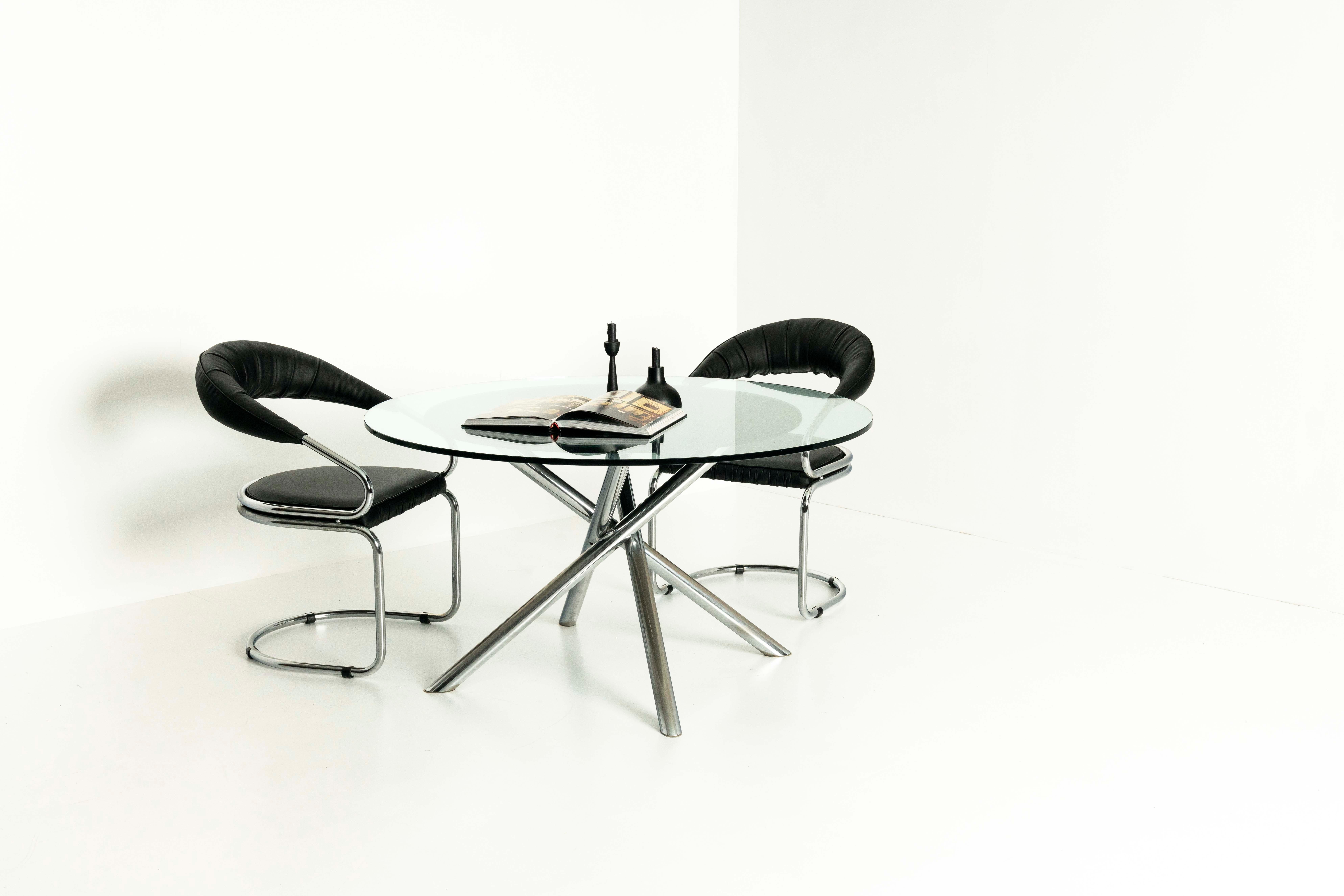 Mid-Century Modern Dining Room Set with Table and Four Chairs by Giotto Stoppino, Italy 1970s For Sale