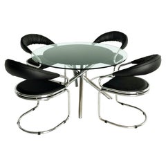 Dining Room Set with Table and Four Chairs by Giotto Stoppino, Italy 1970s