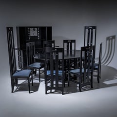 Dining Room Suite, Model Ingram, by C. R. Mackintosh, Cassina, Italy, 1970s/80s