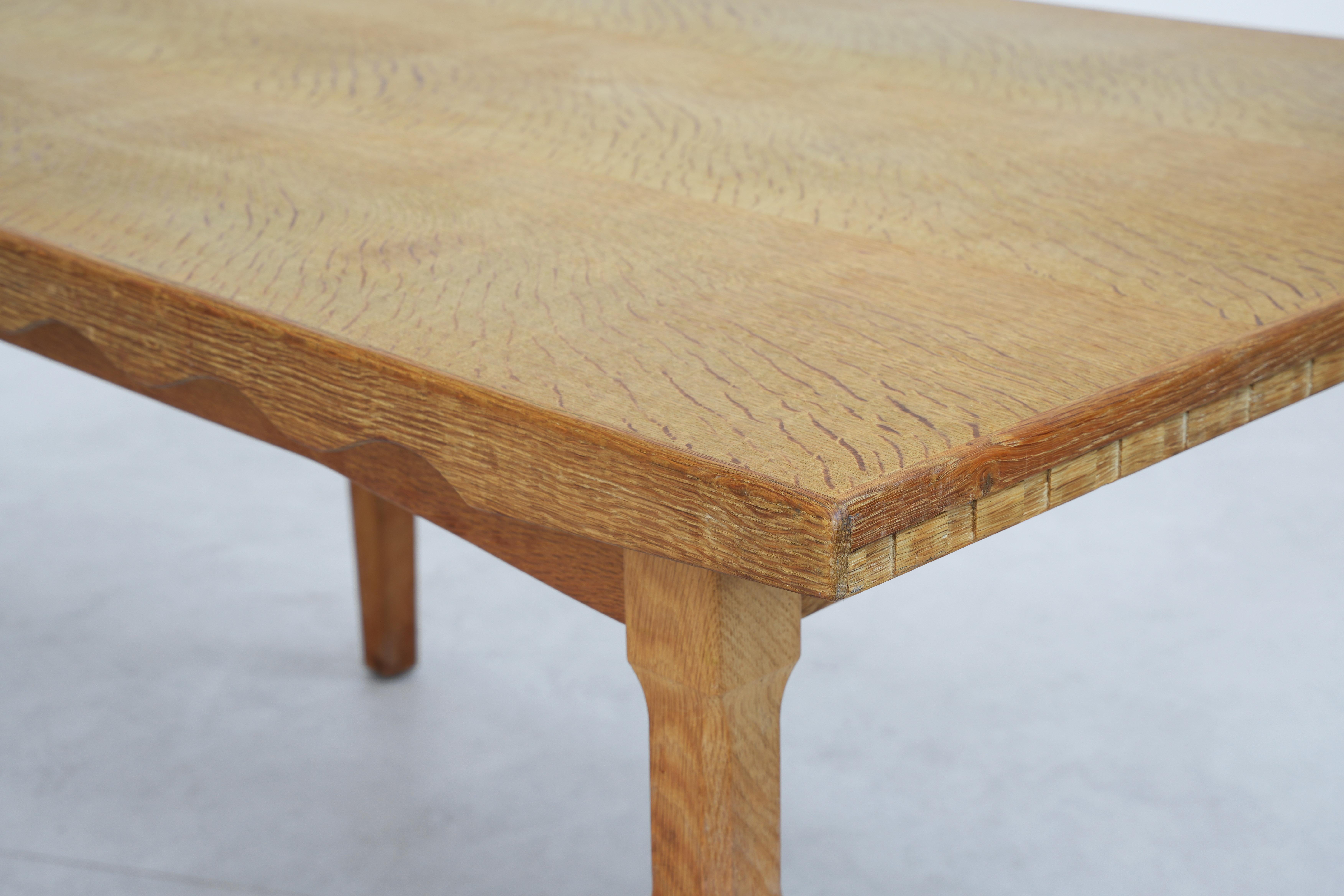 Dining room table by Henning Kjaernulf for EG Kvaliteetsmøbler, Oak 1960 Denmark 1