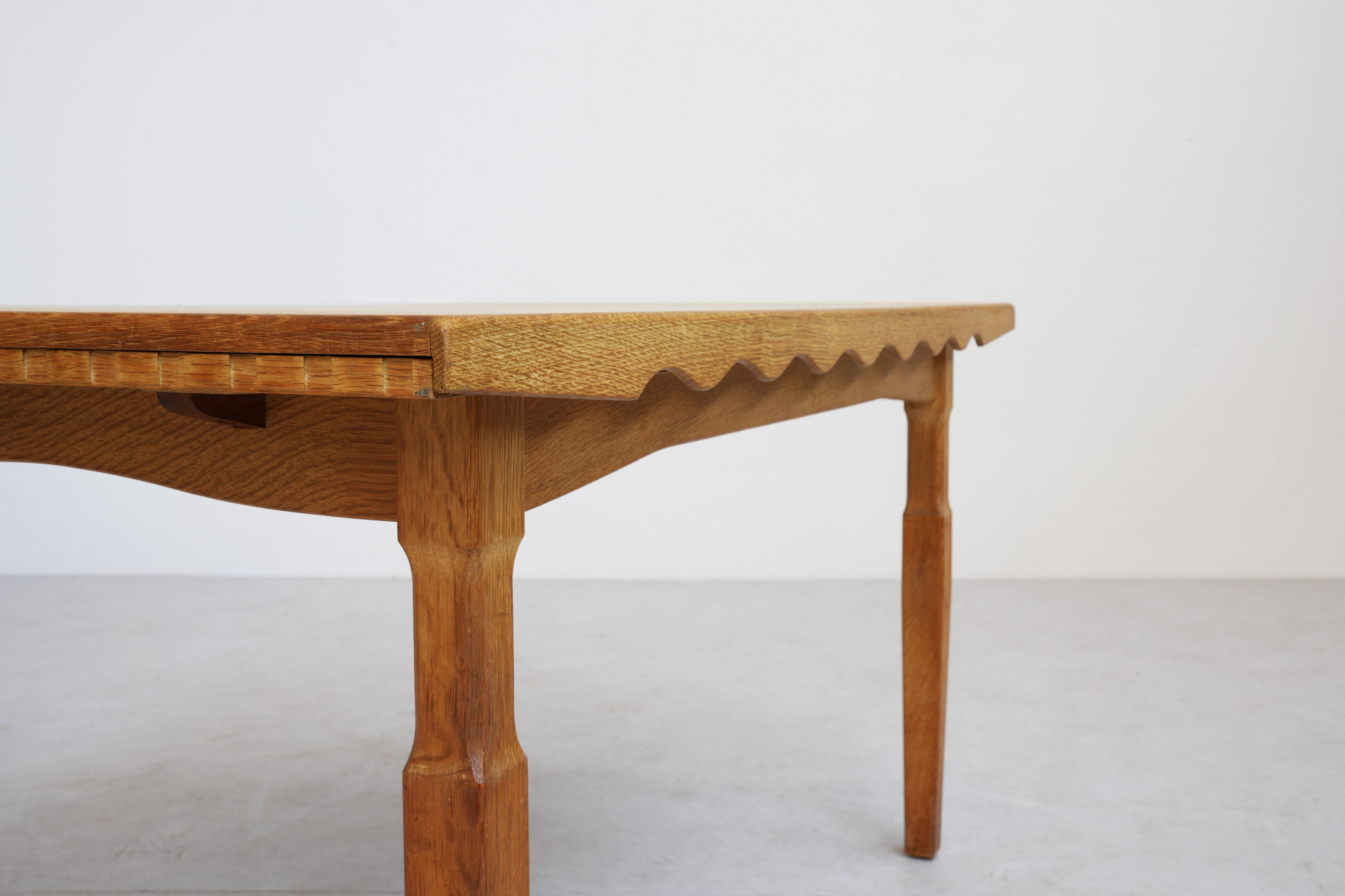 Dining room table by Henning Kjaernulf for EG Kvaliteetsmøbler, Oak 1960 Denmark 3